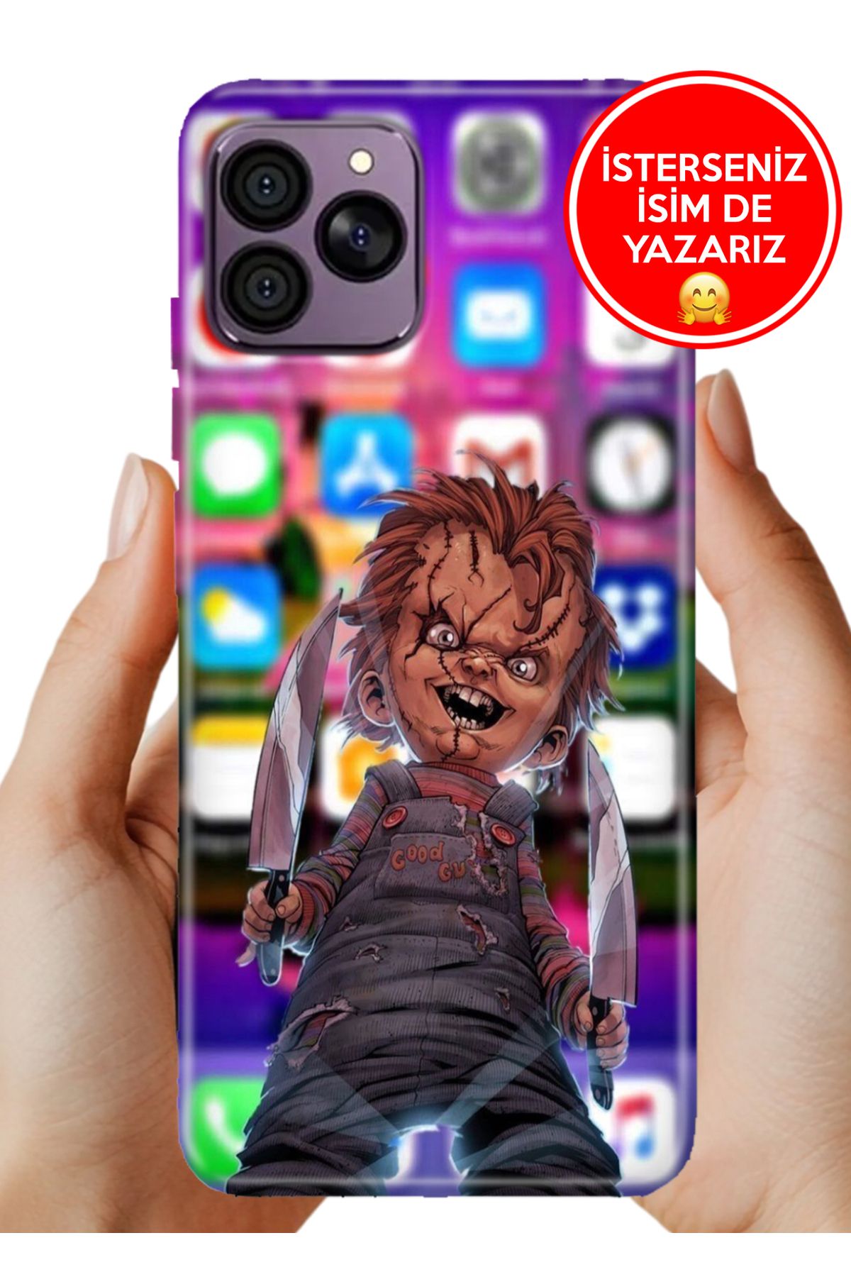 Hikıng A41 Kılıf Desenli Baskılı Kamera Korumalı ZRR Silikon ChuckyPhone