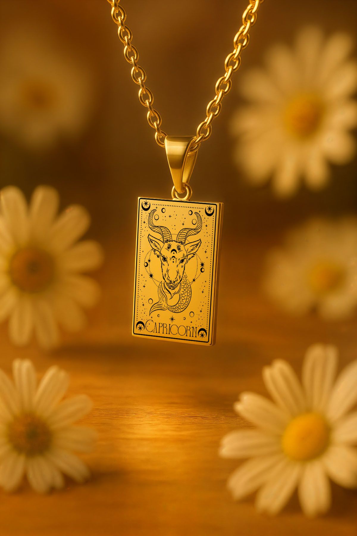 ArtinArt Oğlak Burcu Tarot Kolye | 316L Kararmaz Çelik