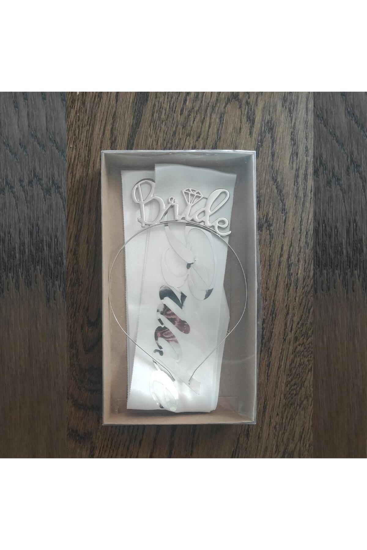 DOĞA PARTİ EVİ Gümüş Bride To Be Taç Ve Kuşak Set