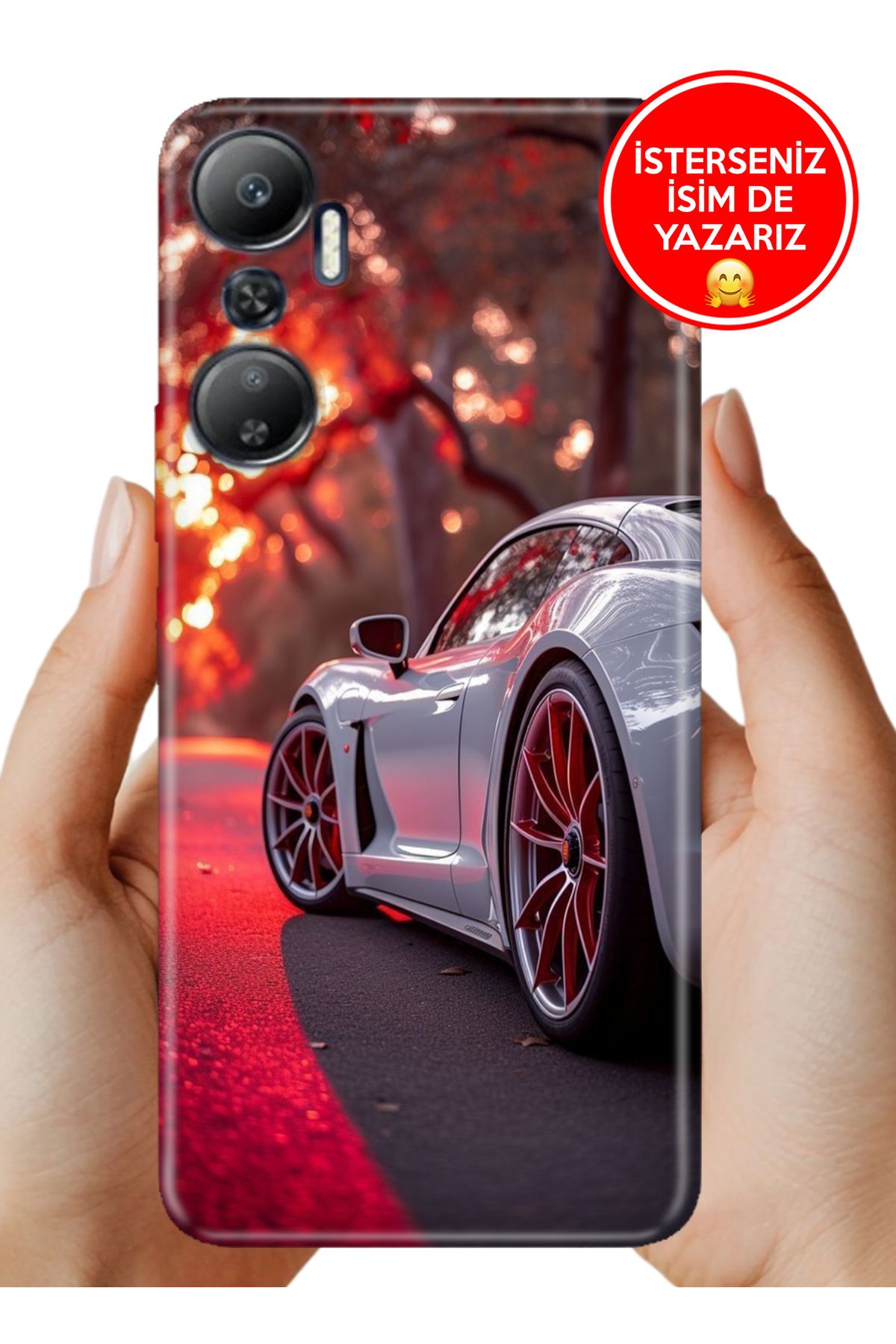 Cekuonline İnfinix Hot 20 Kılıf Tam Rubber Esnek Silikon Full Koruma Spor Araba