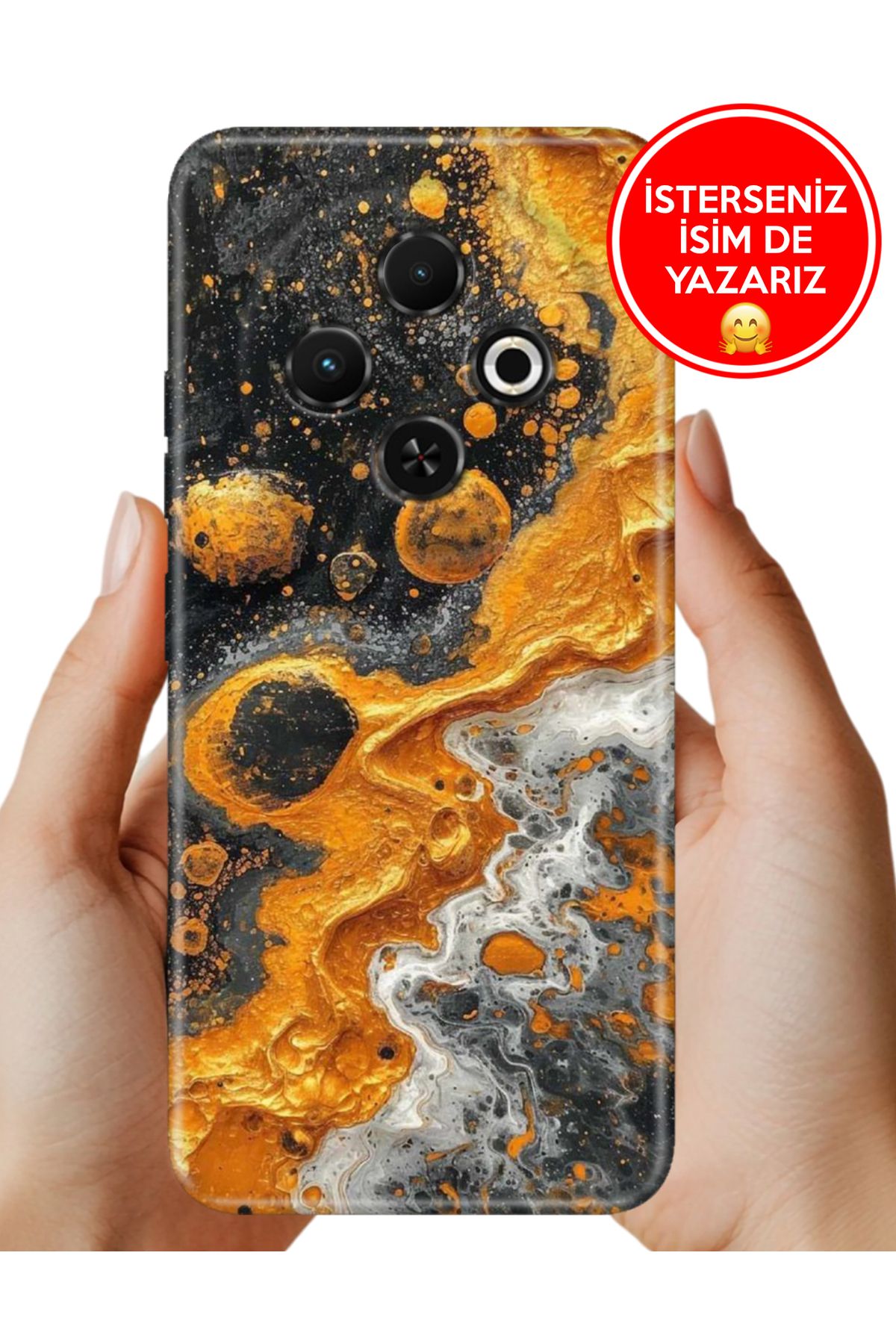 TECNO Spark 30C Kılıf Kamera Korumalı Full Desen Arka Silikon Krater