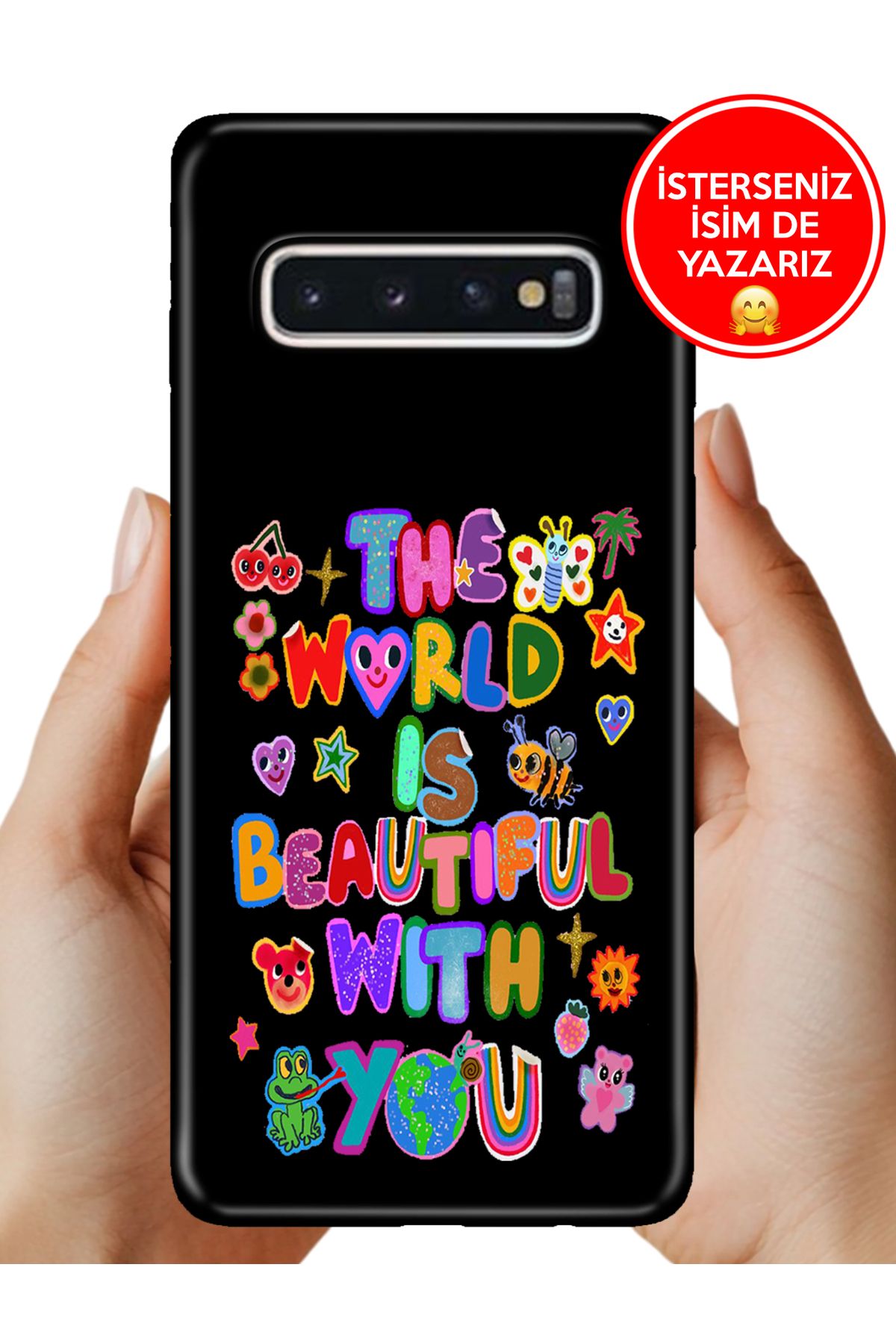 Cekuonline Samsung Galaxy S10+ Plus Kılıf Telefon Kılıfı Tasarım Kapak With You