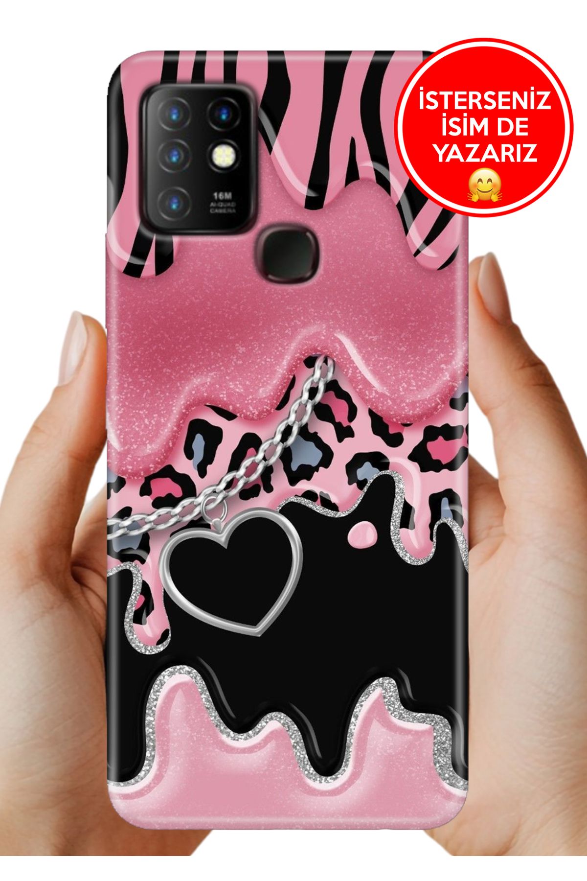 Cekuonline İnfinix Hot 10 Kılıf Tam Rubber Esnek Silikon Full Koruma Society Kalp