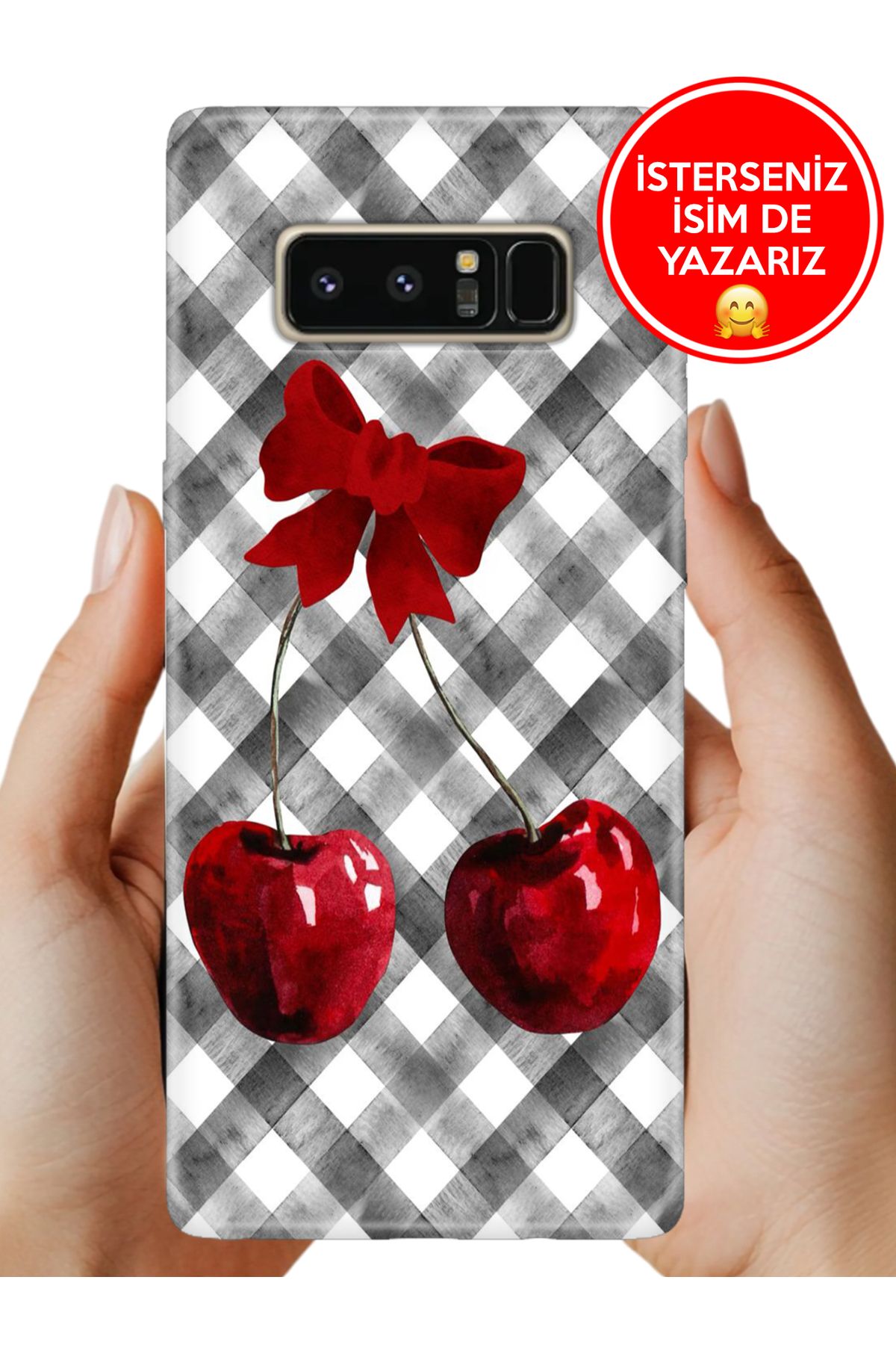Cekuonline Galaxy Note 8 Kılıf Desenli Baskılı Kamera Korumalı ZRR Silikon Kiraz Masası