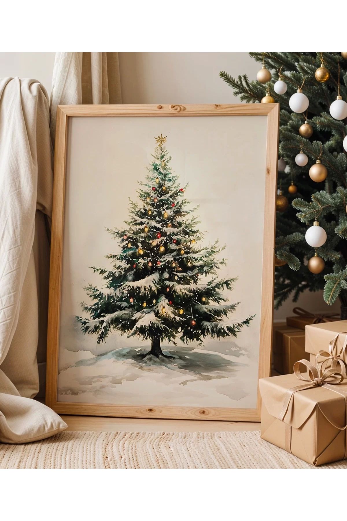 VOGLOO Çerçevesiz Poster Noel Ağacı Sanat