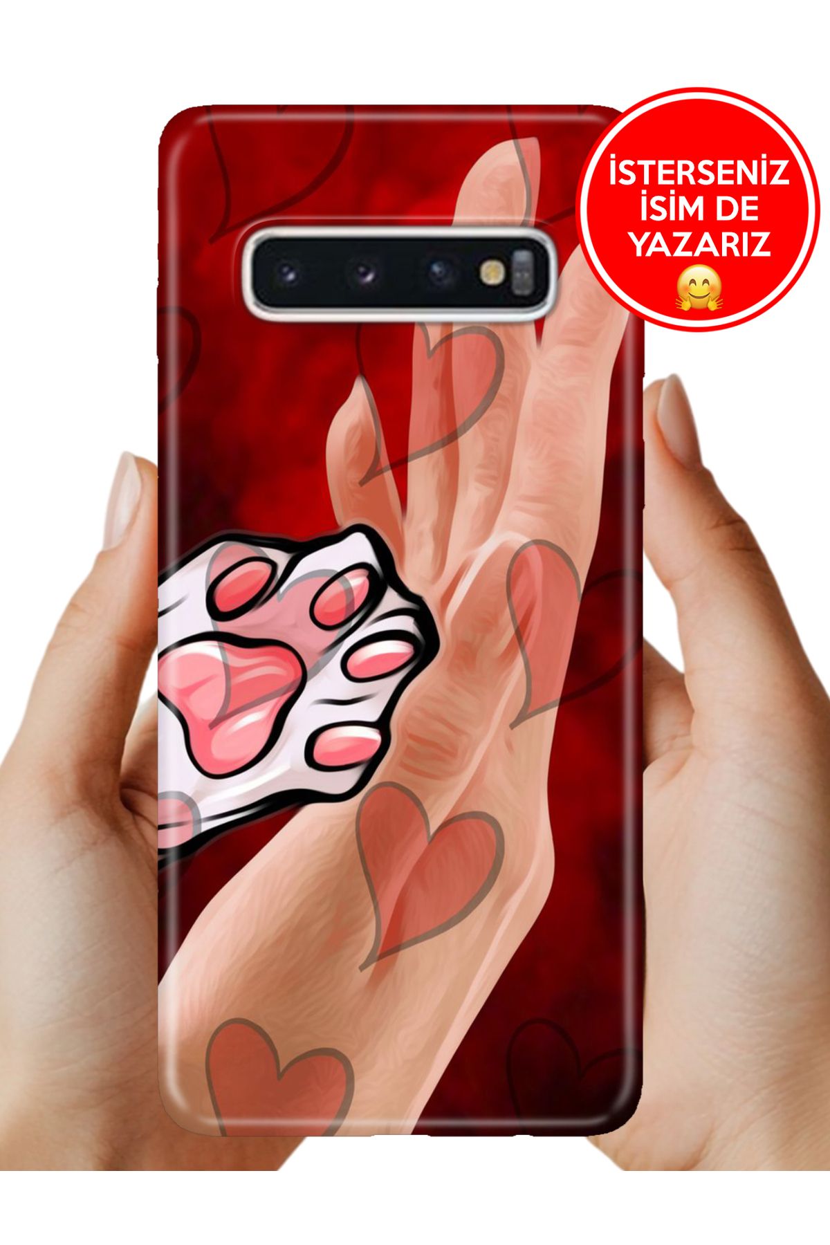 Cekuonline Samsung Galaxy S10+ Plus Kılıf Desenli Baskılı Kamera Korumalı Silikon Canım Paticiğim