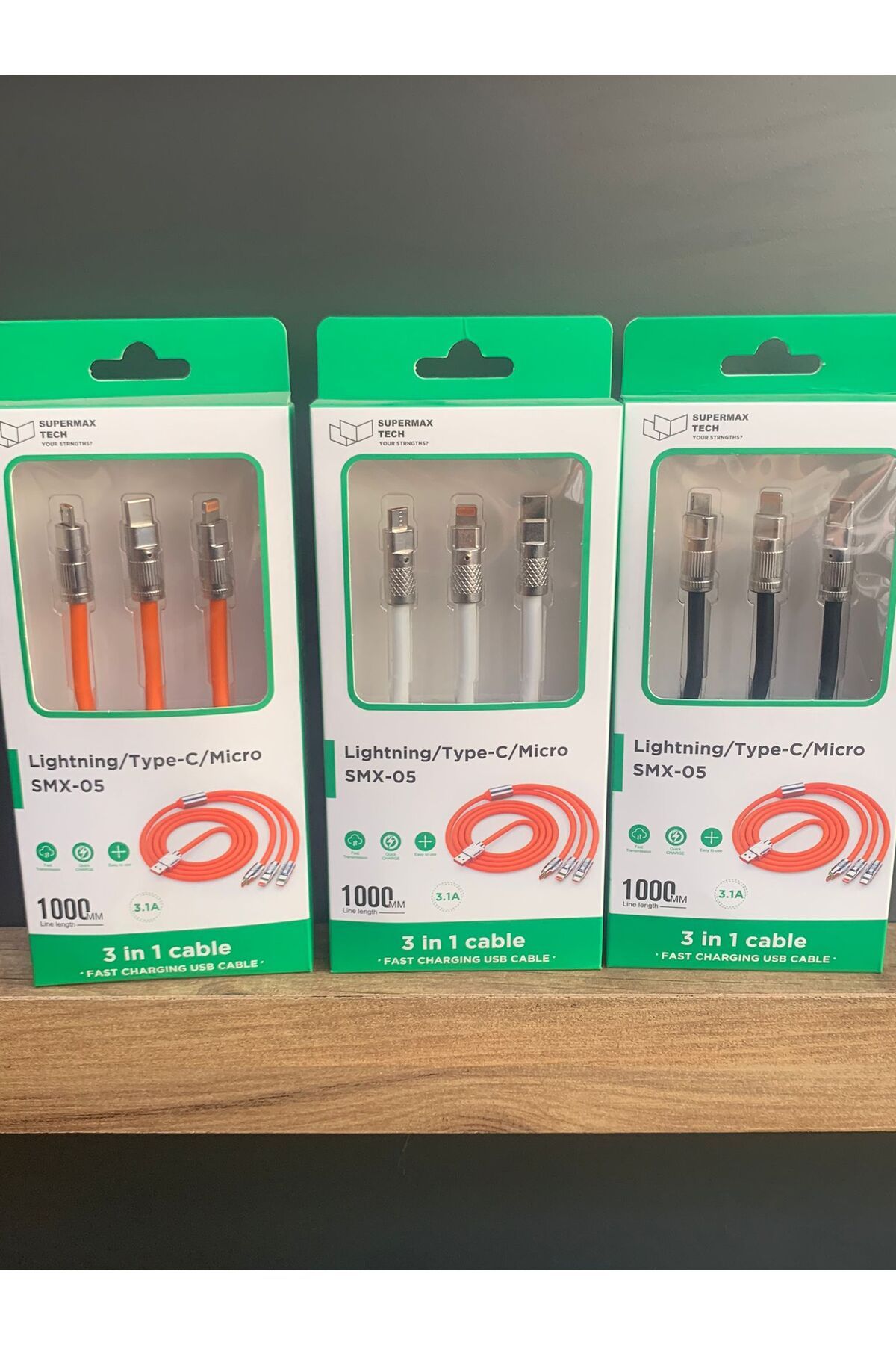 shop 3 in 1 cable Sıvı Silikon Data Hızlı Şarj Kablosu