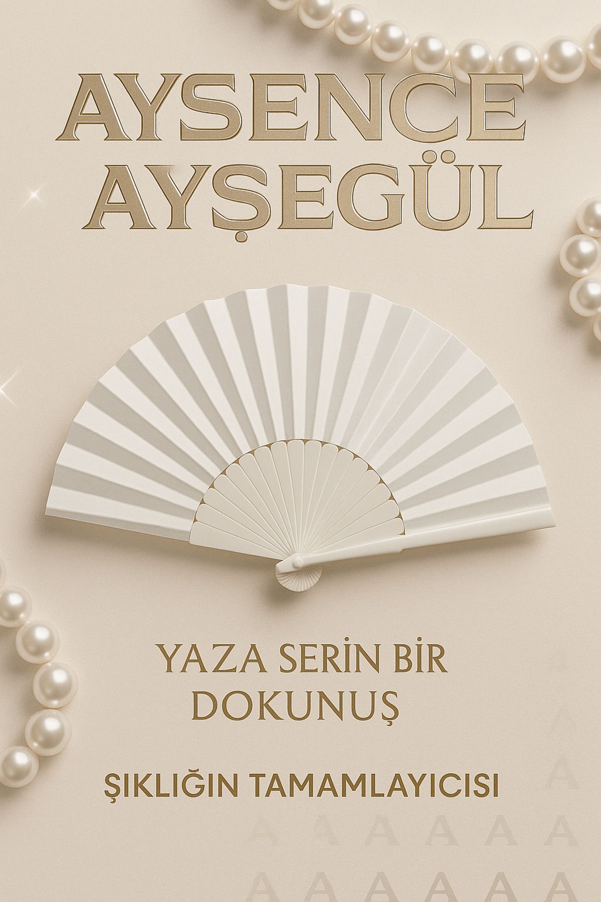 MODA Aysence.Ayşegül Beyaz Katlanır Yelpaze – Şık ve Zarif Yaz Aksesuarı