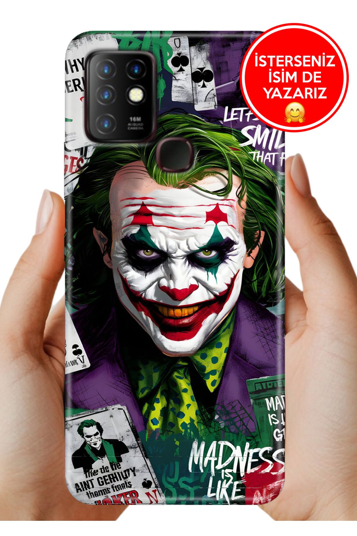 Cekuonline İnfinix Hot 10 Kılıf 0.35 mm Resimli Silikon Joker--Smile