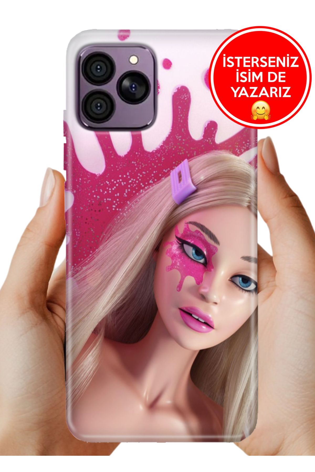 Hikıng A41 Kılıf Desenli Baskılı Kamera Korumalı ZRR Silikon Lucky-Barbie