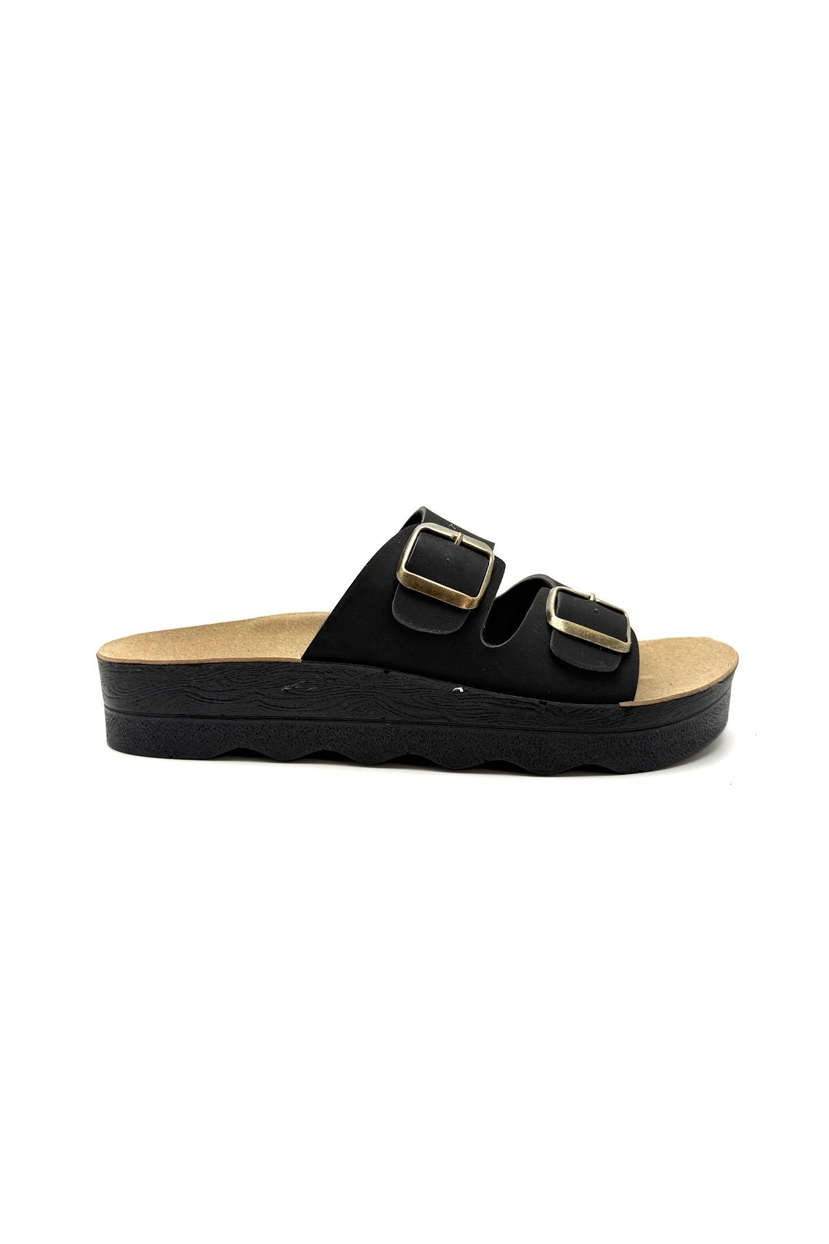 İYİSİNDEN SHOES Kadın Terlik Tokalı çift tokalı yumuşak iç taban günlük terlik