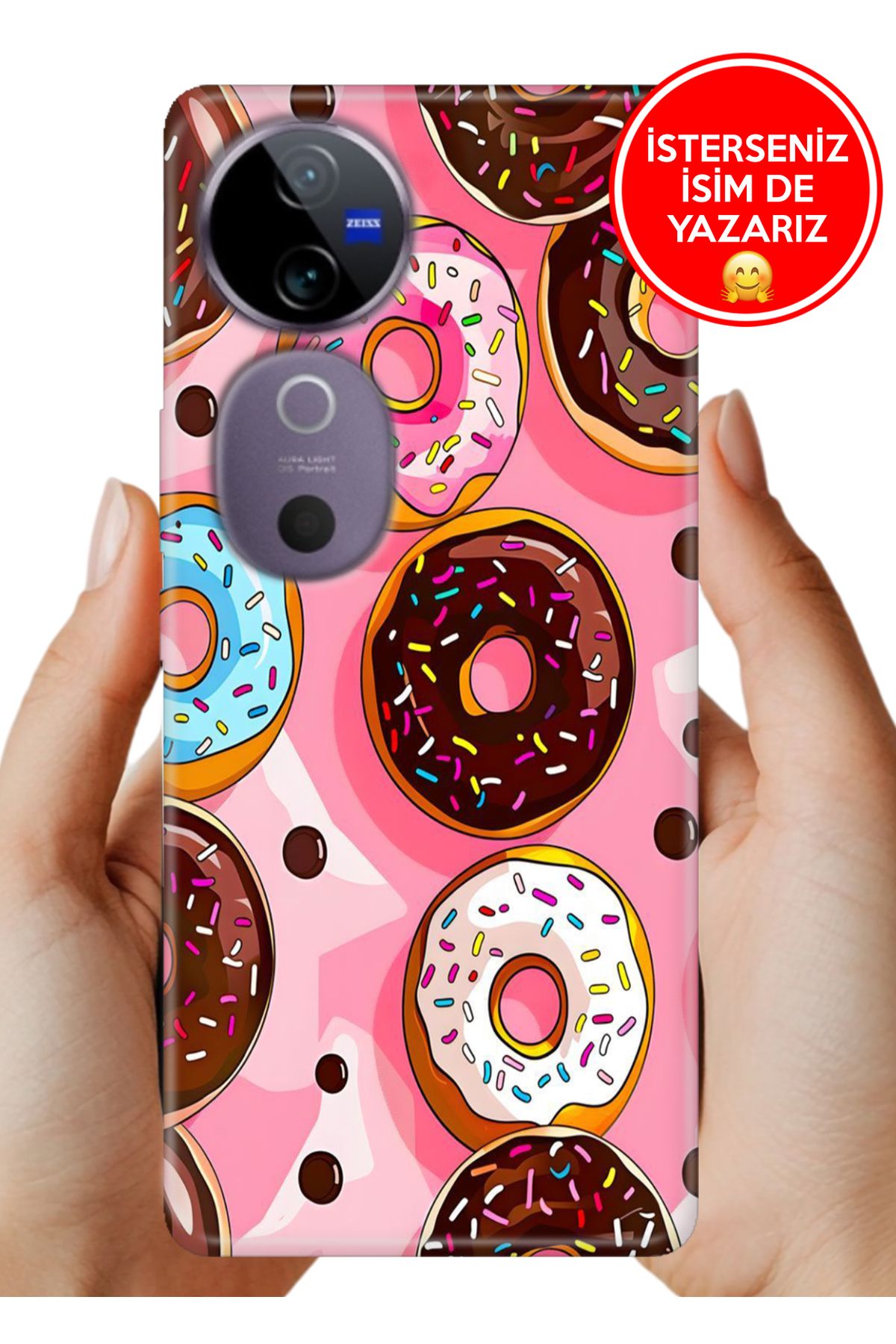 Cekuonline Vivo V40 5G Kılıf FullCover Resimli Desenli Silikon Donut 4979