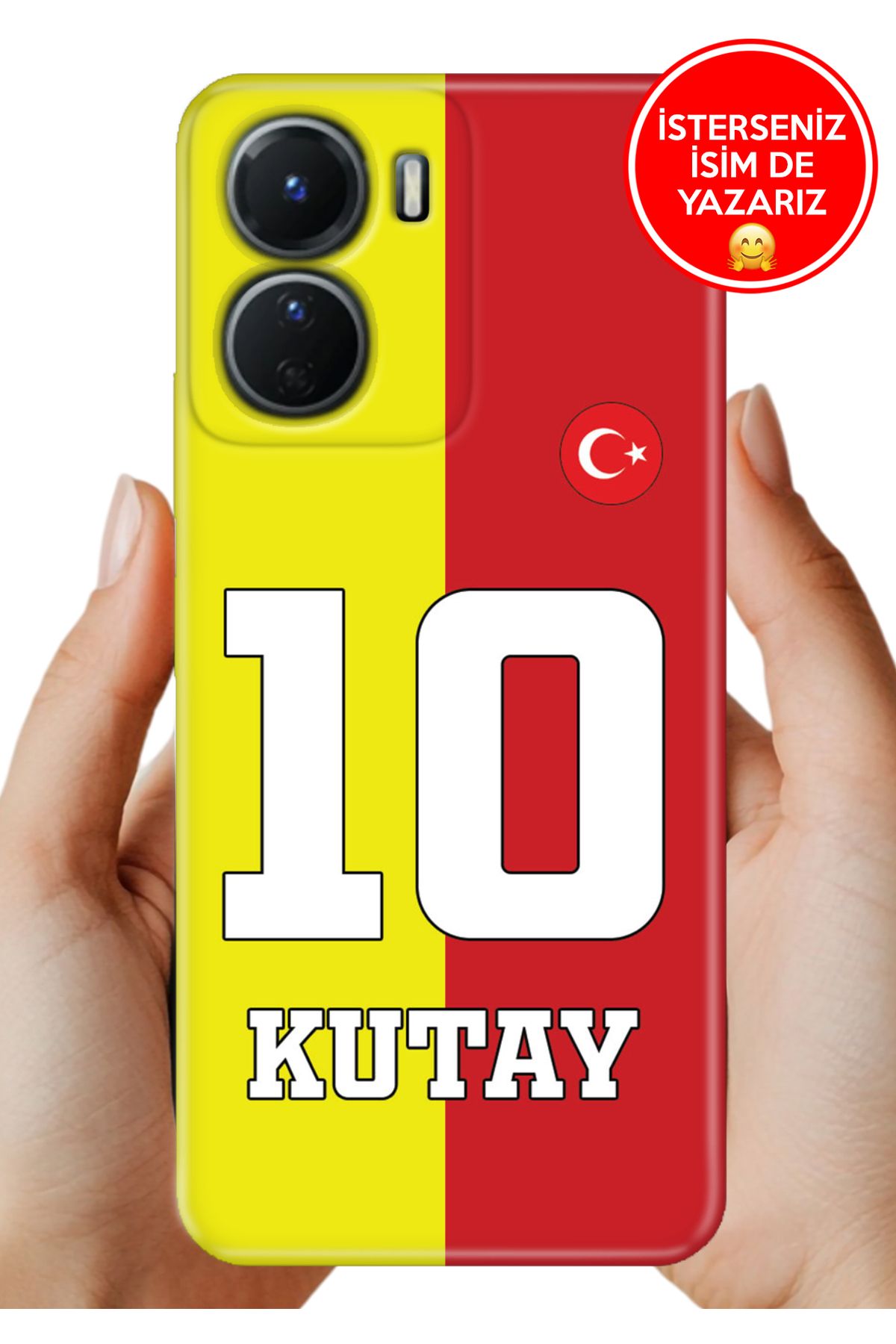 Cekuonline Y16 Kılıf Kişiye Özel İsim Yazılı Forma Tasarım Silikon Parçalı