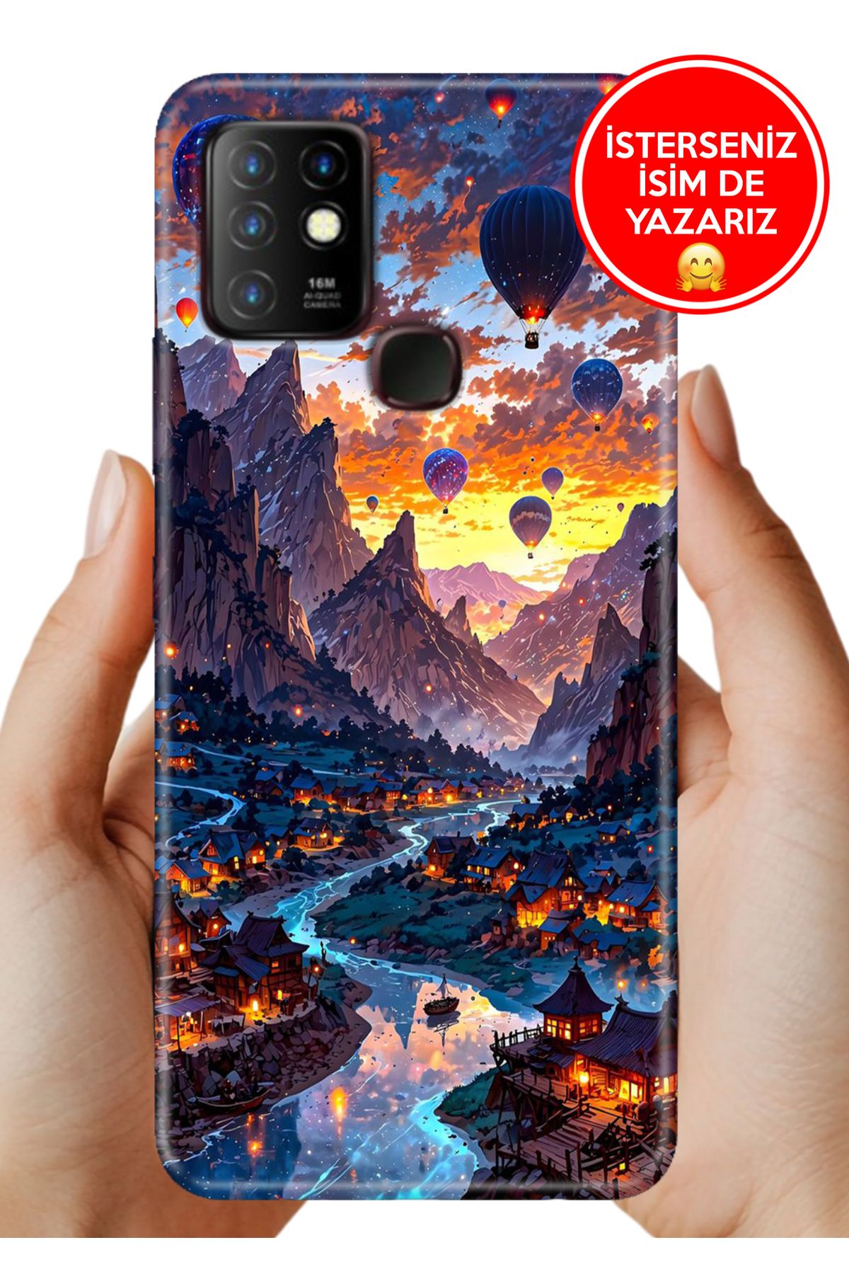 Cekuonline İnfinix Hot 10 Kılıf 0.35 mm Resimli Silikon Kapadokya Art