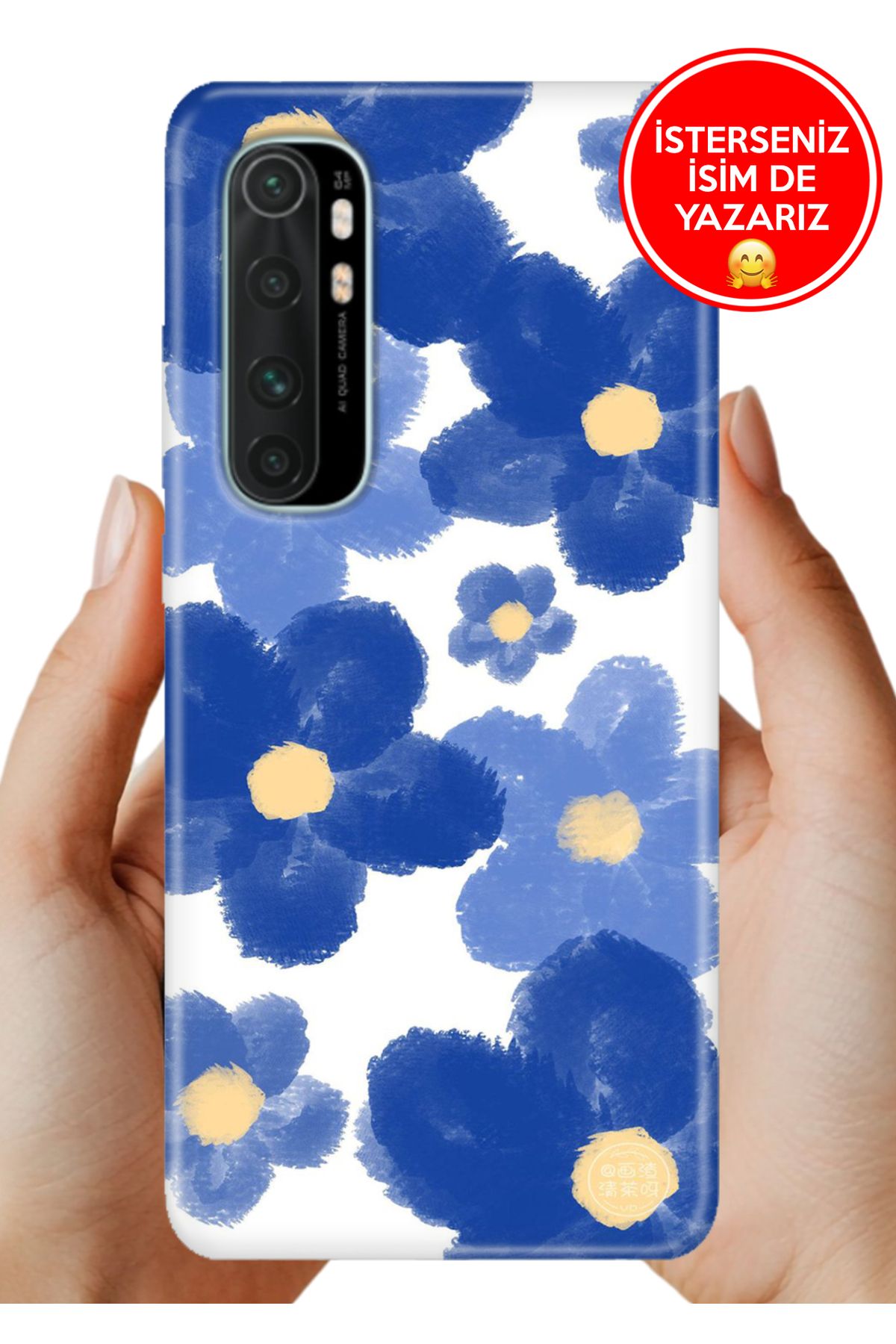 Cekuonline Xiaomi Mi Note 10 Lite Kılıf Cekuform Desenli Art Silikon Blue Orgin