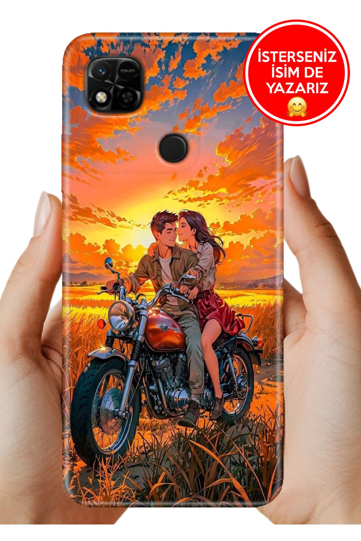 Cekuonline Xiaomi Redmi 10A Kılıf Tam Rubber Esnek Silikon Full Koruma Sevgilim ve Ben