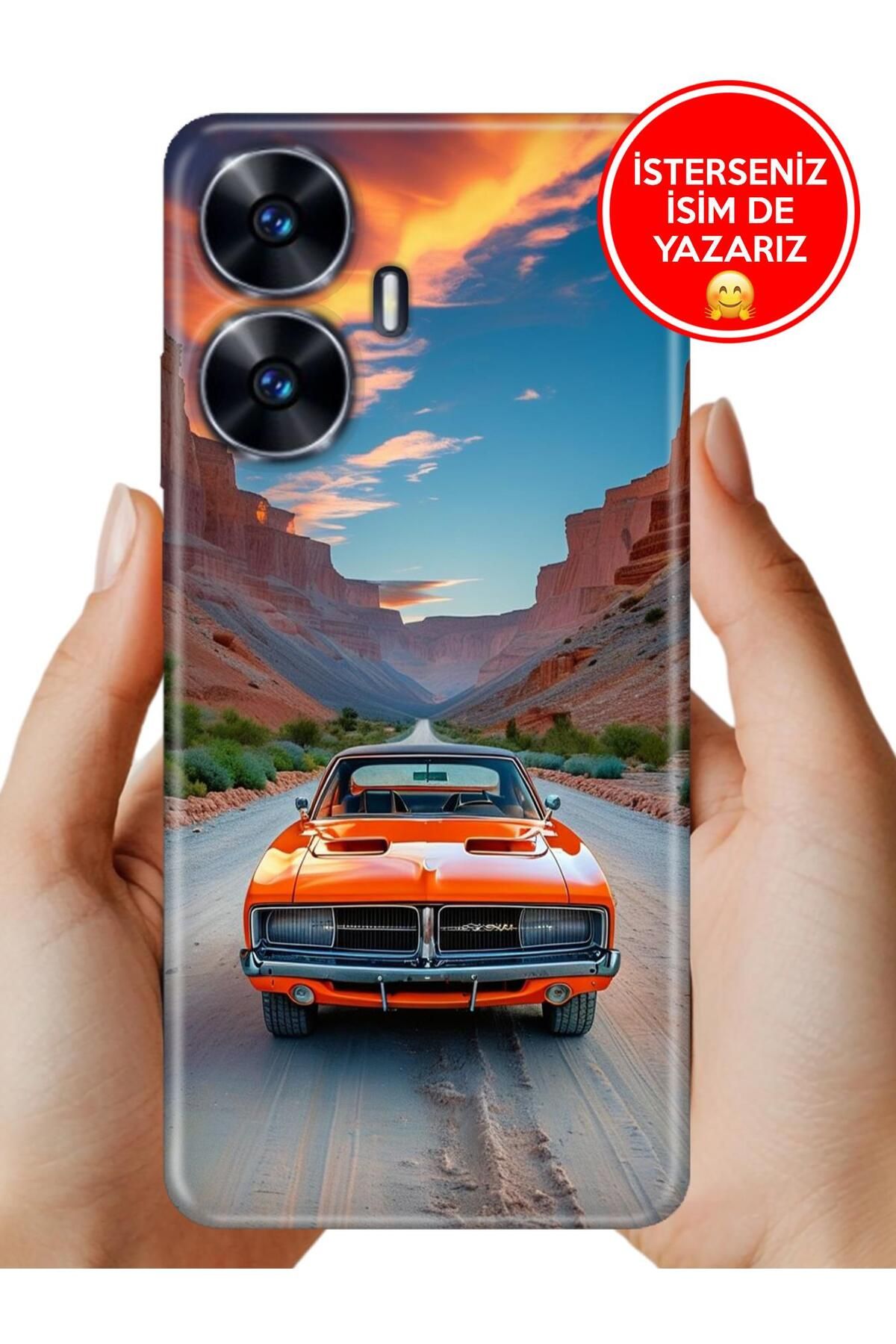 realme C55 Kılıf Telefon Kılıfı Tasarım Kapak Vintage Car