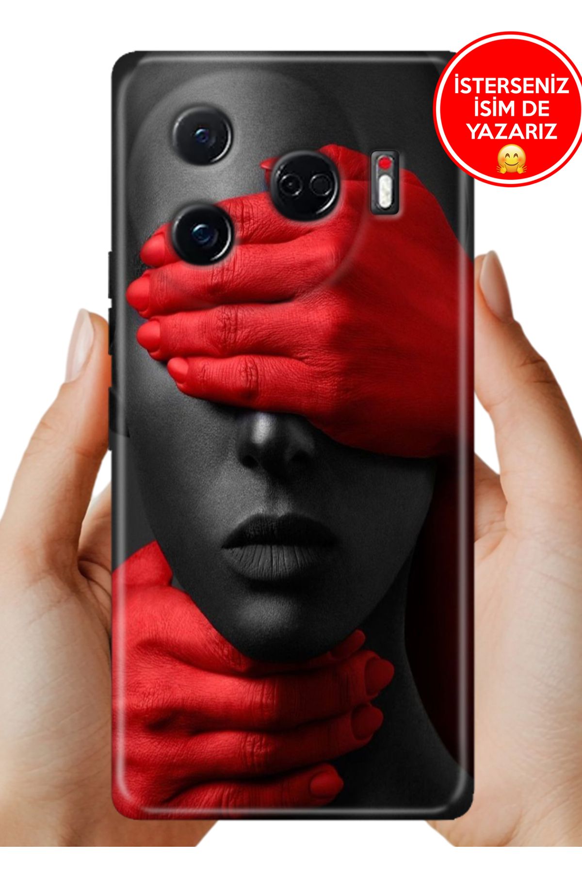 TECNO Camon 30 Pro Kılıf Desenli İsimli / İsimsiz Silikon Red Model