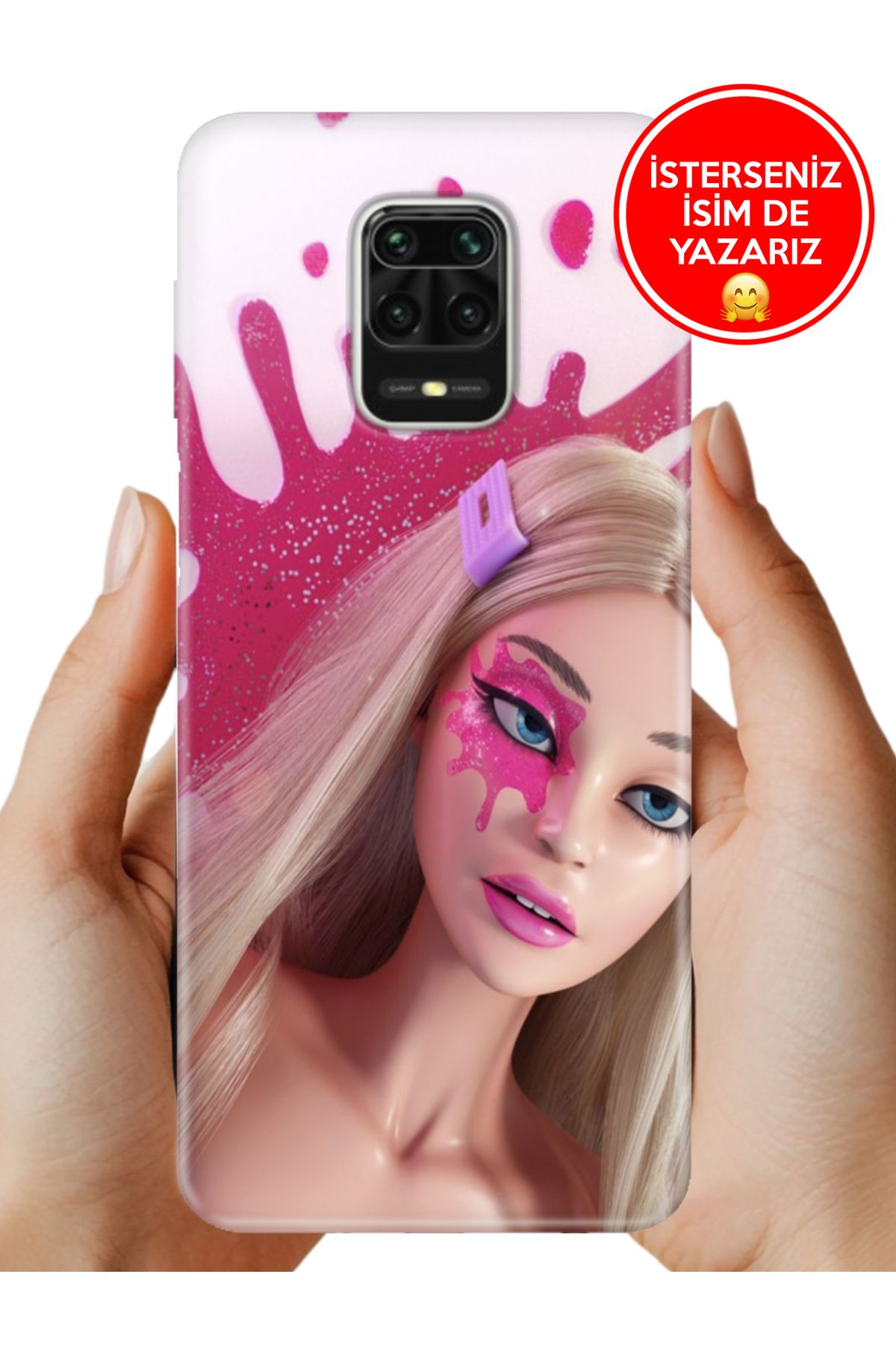 Cekuonline Xiaomi Redmi Note 9 Pro 9S Kılıf Desenli Baskılı Kamera Korumalı ZRR Silikon Lucky-Barbie