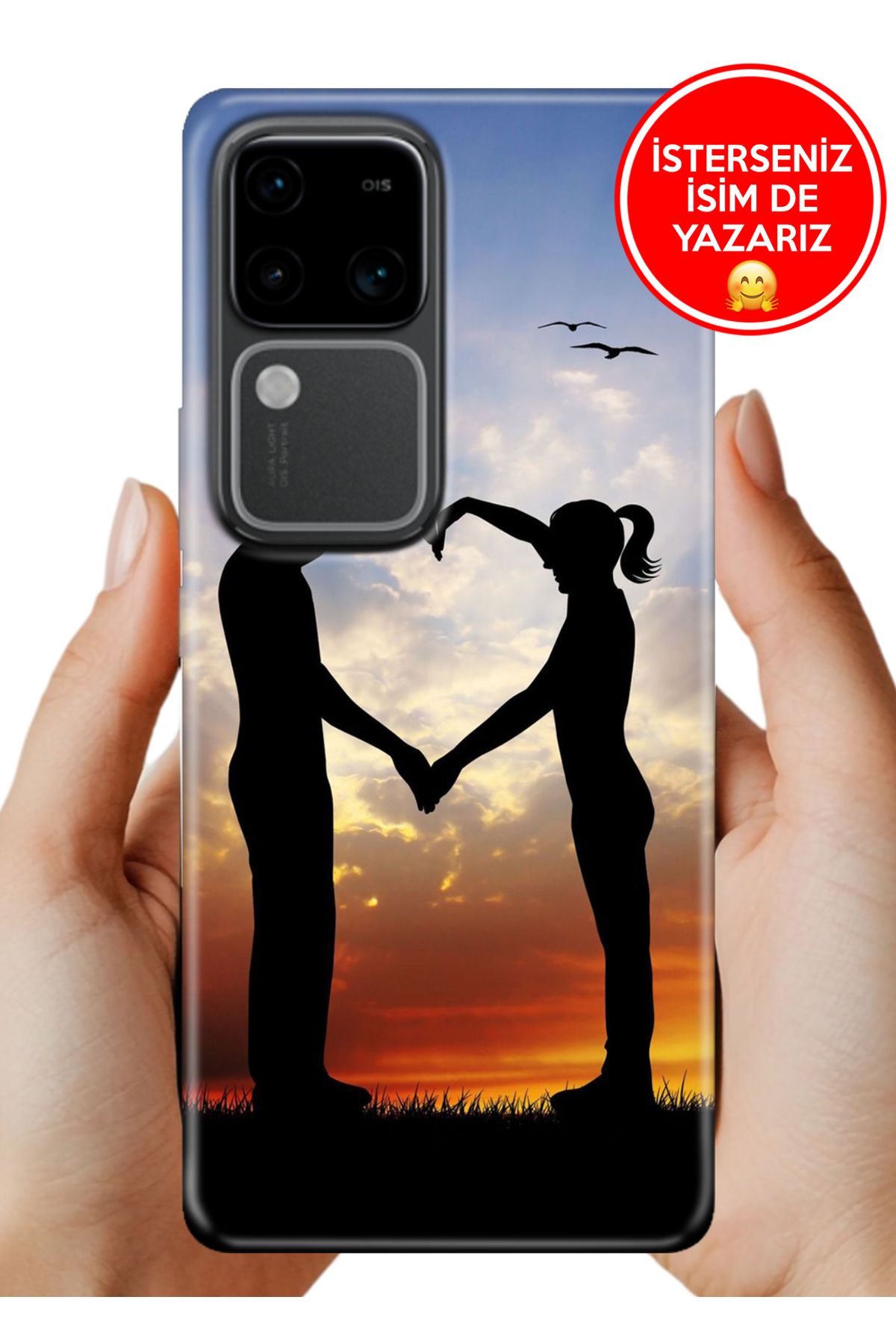 Cekuonline Vivo V30 Kılıf UvBaskı Özel-Tasarım Silikon Aşkın Simgesi