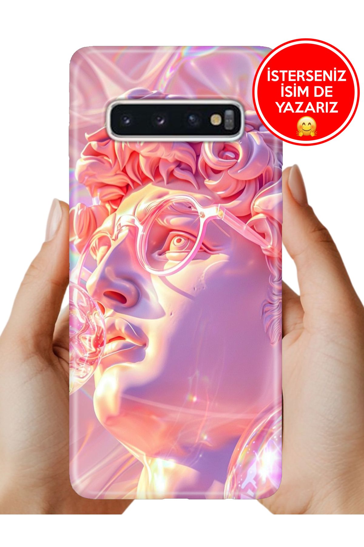 Cekuonline Samsung Galaxy S10+ Plus Kılıf Desenli İsimli / İsimsiz Silikon Pinkom
