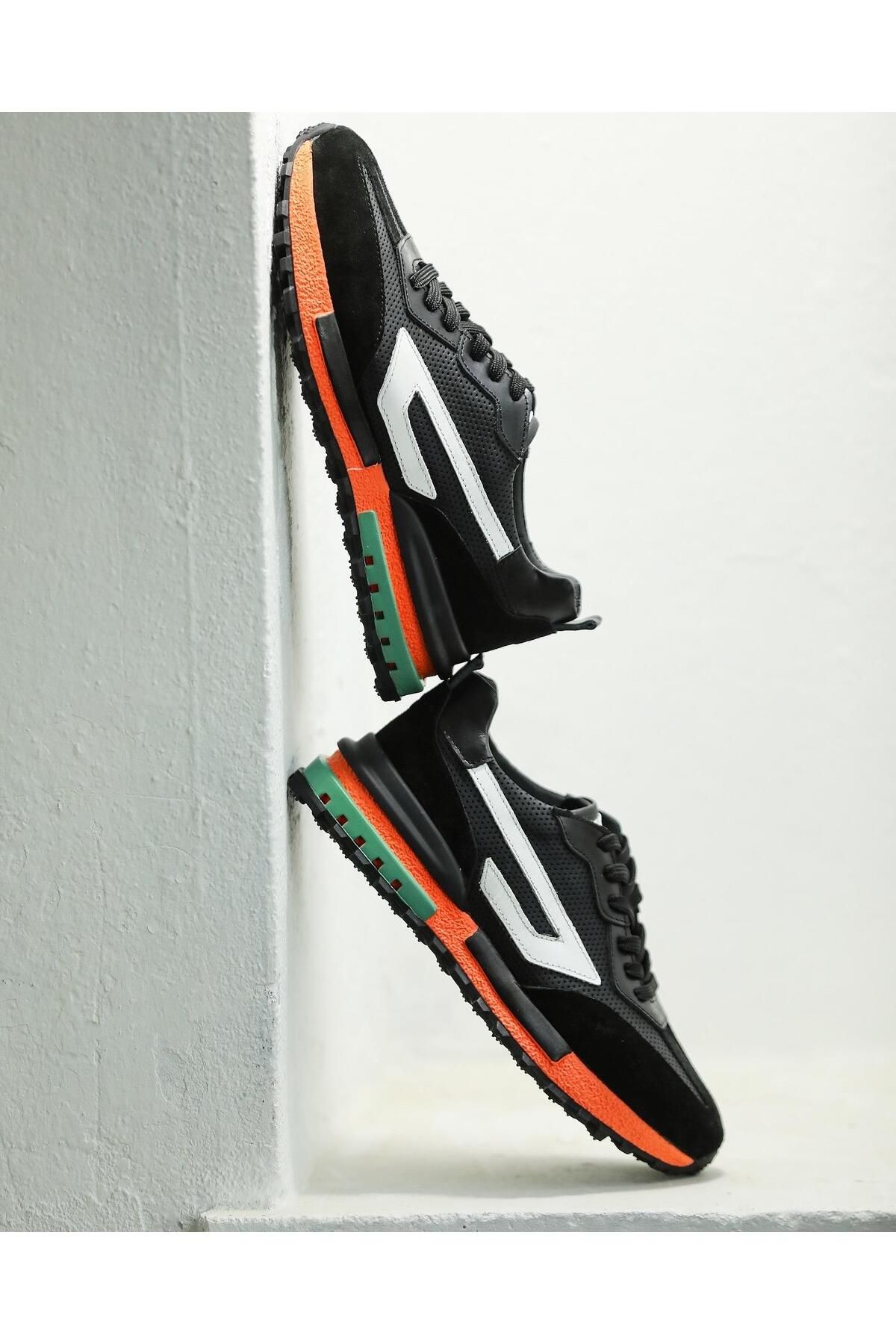 ByItallanoshoes BLACK XWEZA 0057 HAKİKİ DERİ GÜNLÜK ERKEK SNEAKER AYAKKABI
