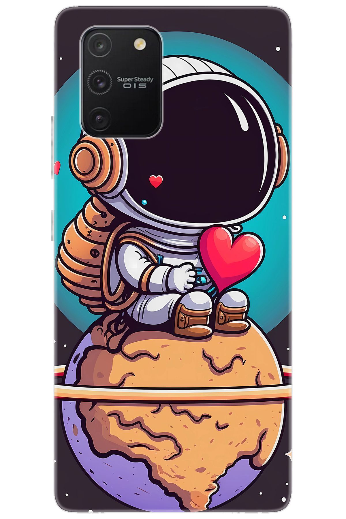 Ceppare Samsung Galaxy S10 Lite (SM-G770F) Uyumlu Kılıf Desenli Silikon Astronot Serisi STK:1007 CP-Xccm3ai