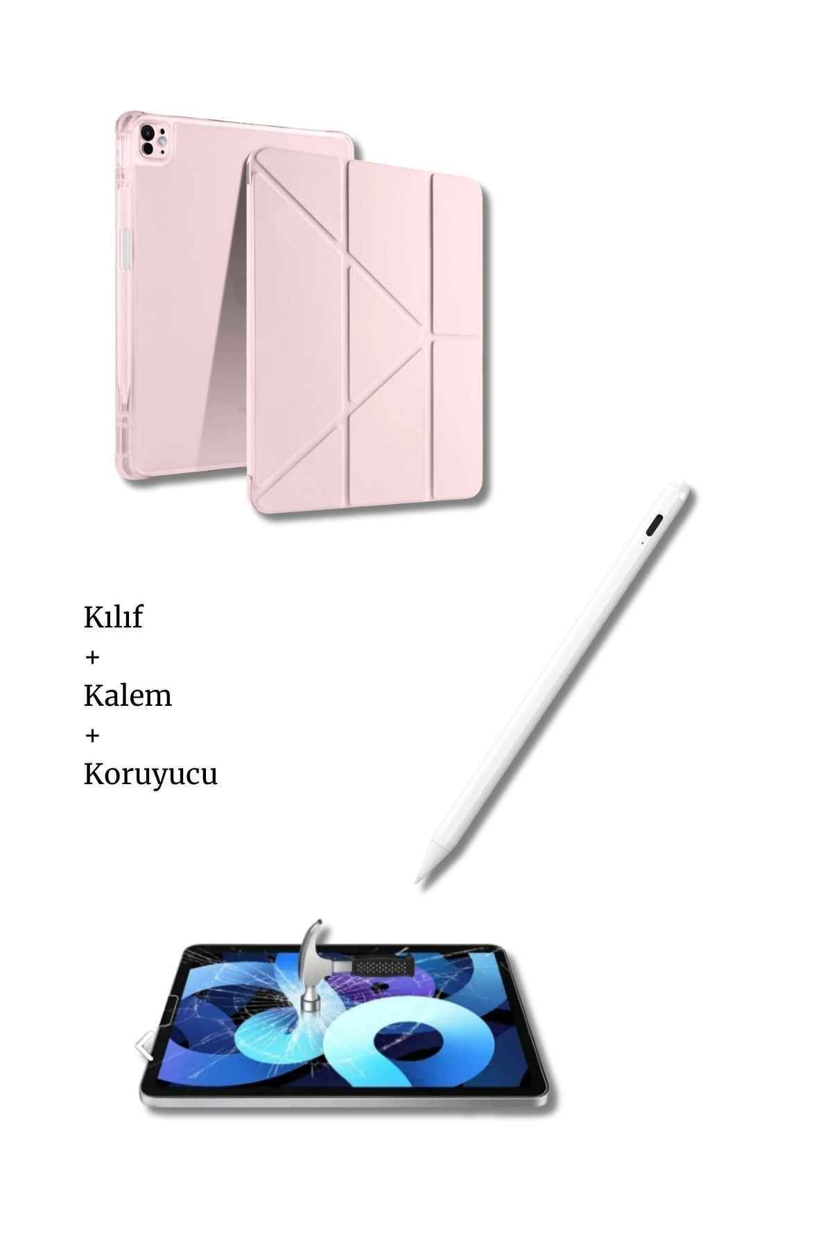 Fuchsia iPad Air 13" M2 M3 A3270 A3271 A2899 A2903 Çip Uyumlu Tablet Kılıfı Tablet Kalemi ve Ekran Koruyucu