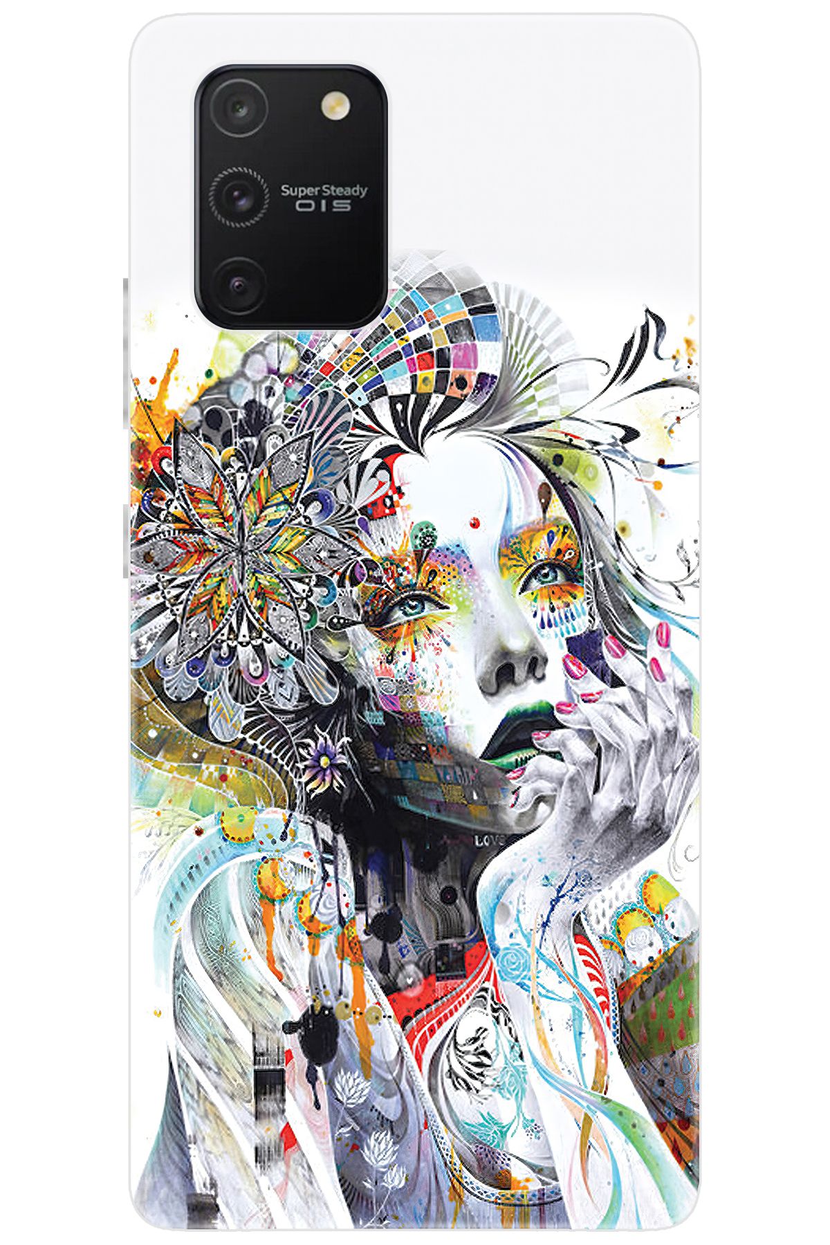 Ceppare Samsung Galaxy S10 Lite (SM-G770F) Uyumlu Kılıf Desen Silikon Düşünen Kız Tasarım STK:574 CP-PHsTPcr