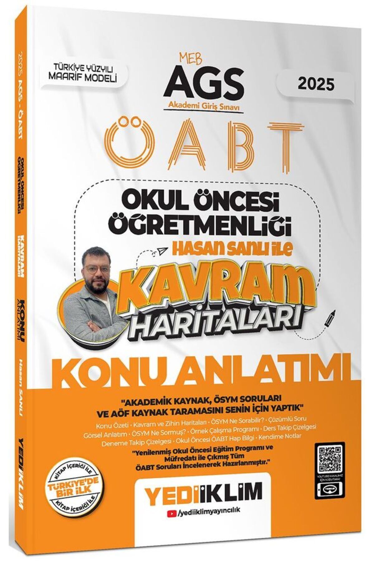 Yediiklim Yayınları Yediiklim 2025 MEB AGS ÖABT Okul Öncesi Öğretmenliği Hasan Sanlı İle Kavram Haritaları Konu Anlatımı