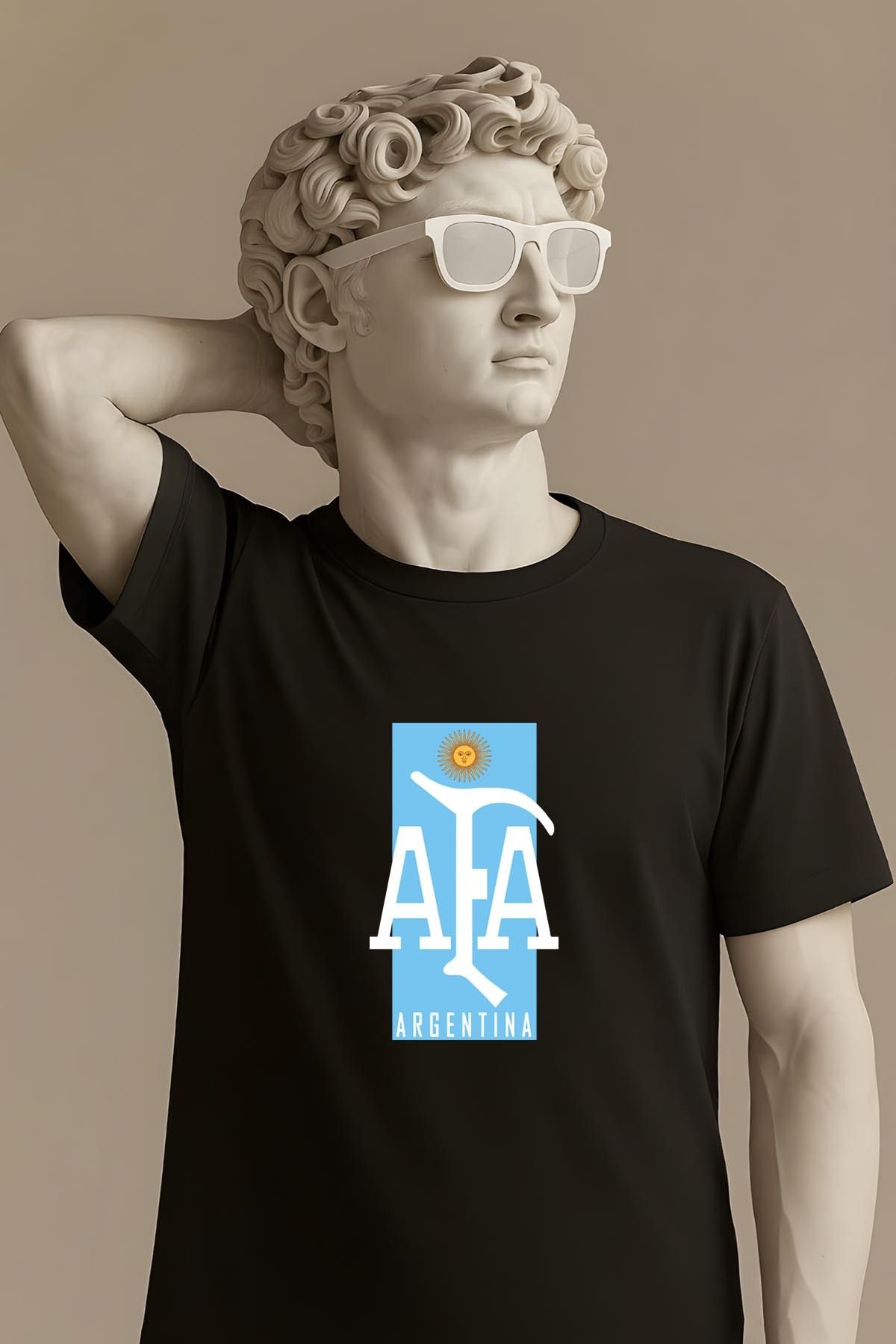 362BASKI Arjantin Milli Takım Minimal Tasarım Logo Baskılı Tshirt
