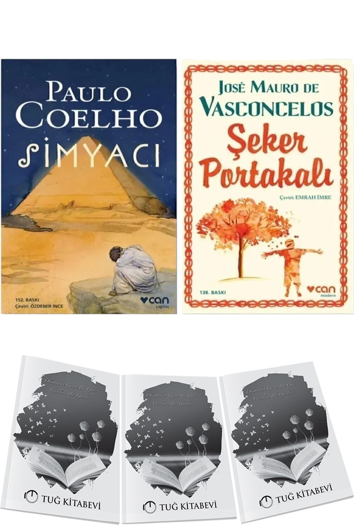 Can Yayınları Simyacı Paulo Coelho ve Şeker Portakalı Jose Mauro de Vasconcelos 2li Set + Hediyeli