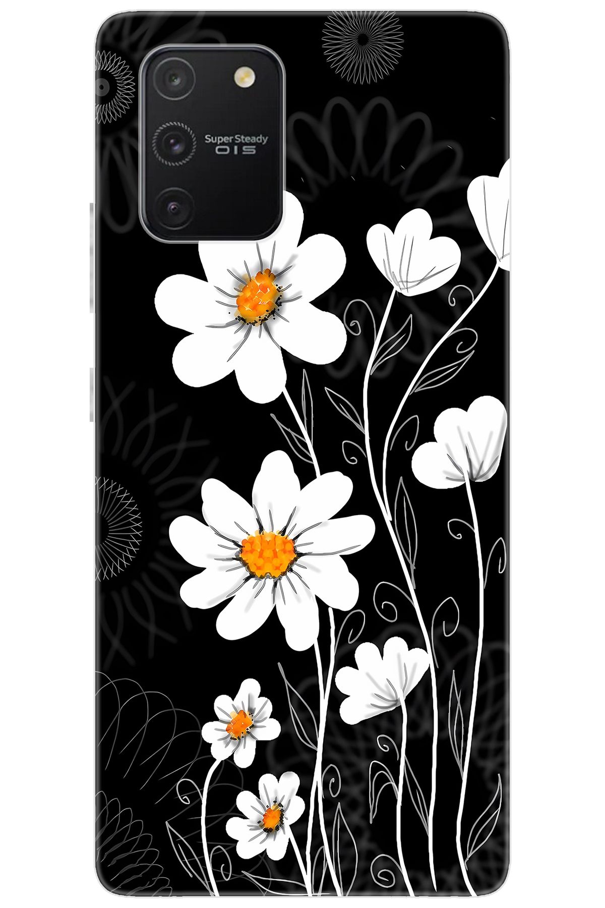 Ceppare Samsung Galaxy S10 Lite (SM-G770F) Uyumlu Kılıf Desen Baskılı Silikon Papatya STK:693 CP-Lk4wfxF