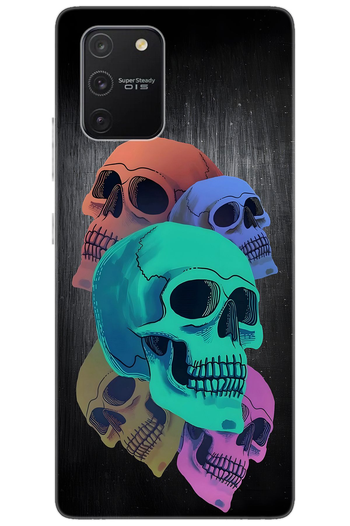 Ceppare Samsung Galaxy S10 Lite (SM-G770F) Uyumlu Kılıf Desen Silikon Renkli Kuru Kafalar STK:712 CP-NCEQ3IH