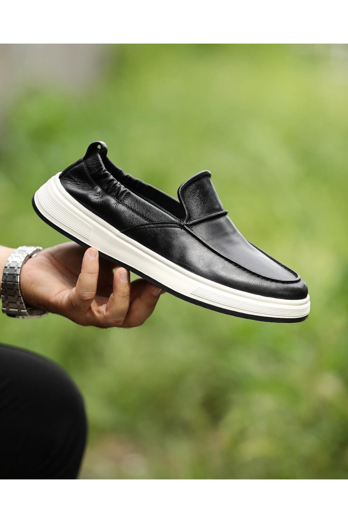 ByItallanoshoes BLACK MEES 7829 HAKİKİ DERİ GÜNLÜK ERKEK CASUAL AYAKKABI