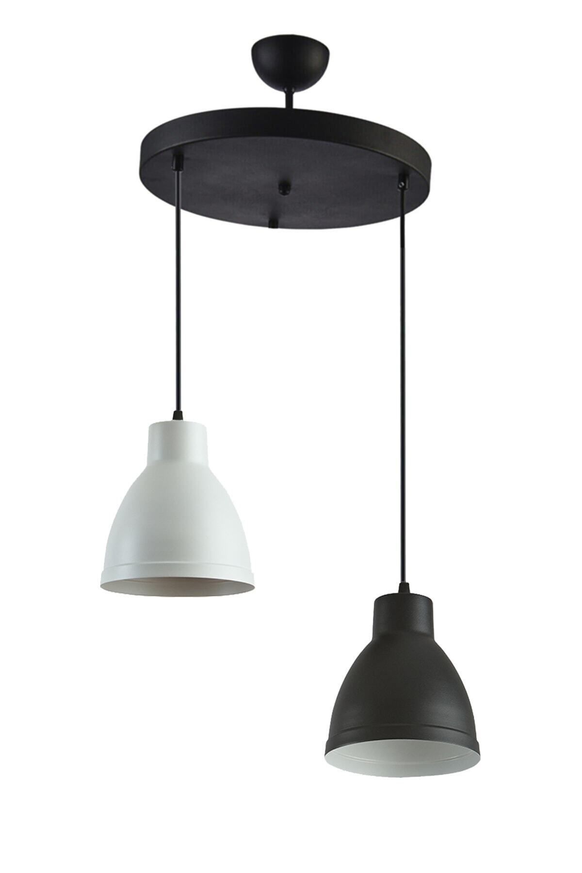 Modavize-Enzo Modern Decorative Black and White 2-Piece Pendant Lamp Chandelier - Special Design Cafe-Kitchen Living Room 1