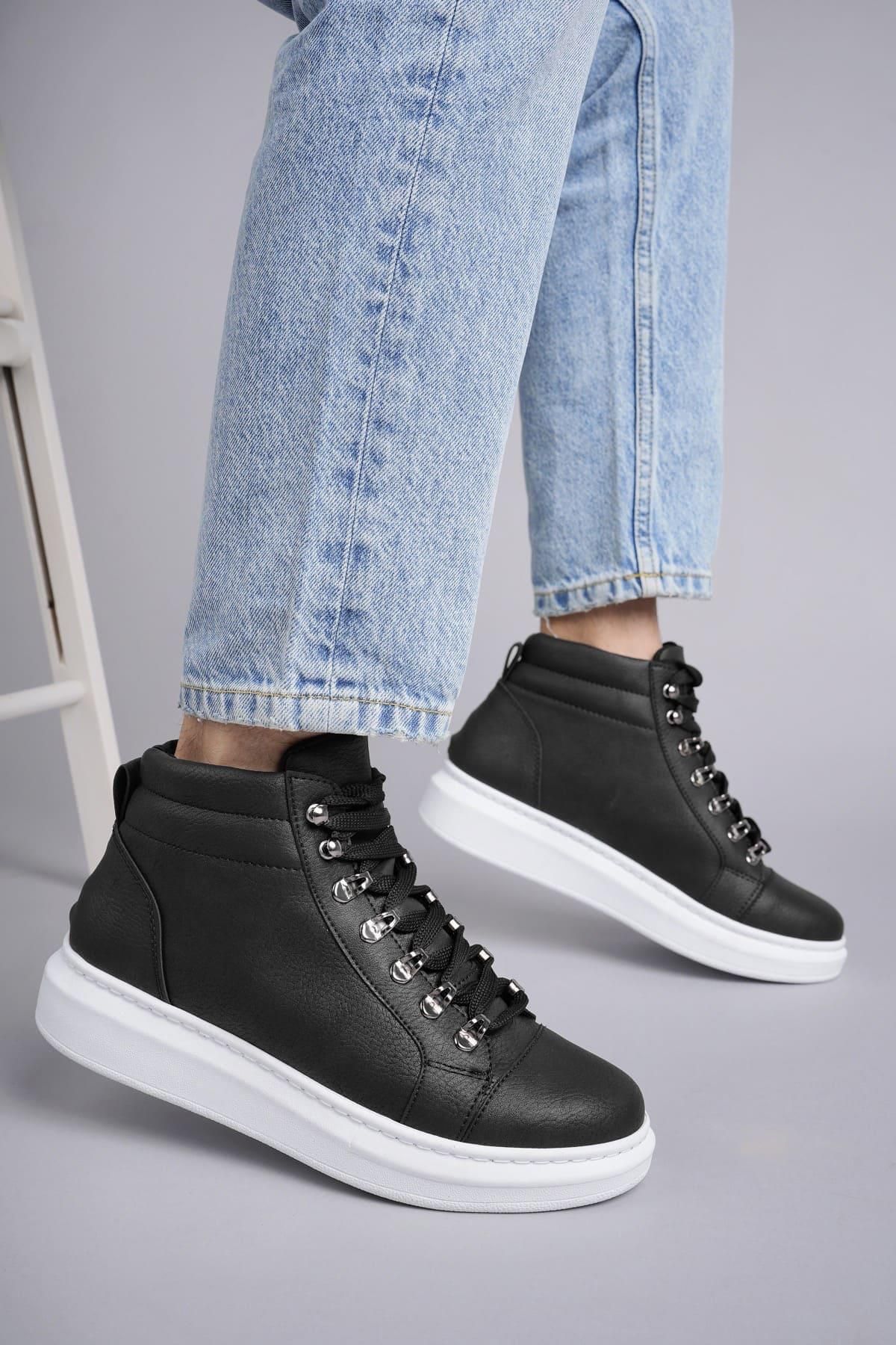 Byshoes SLW206 Ottawa Bağcıklı Cilt Erkek Günlük Spor Bot BT - Siyah