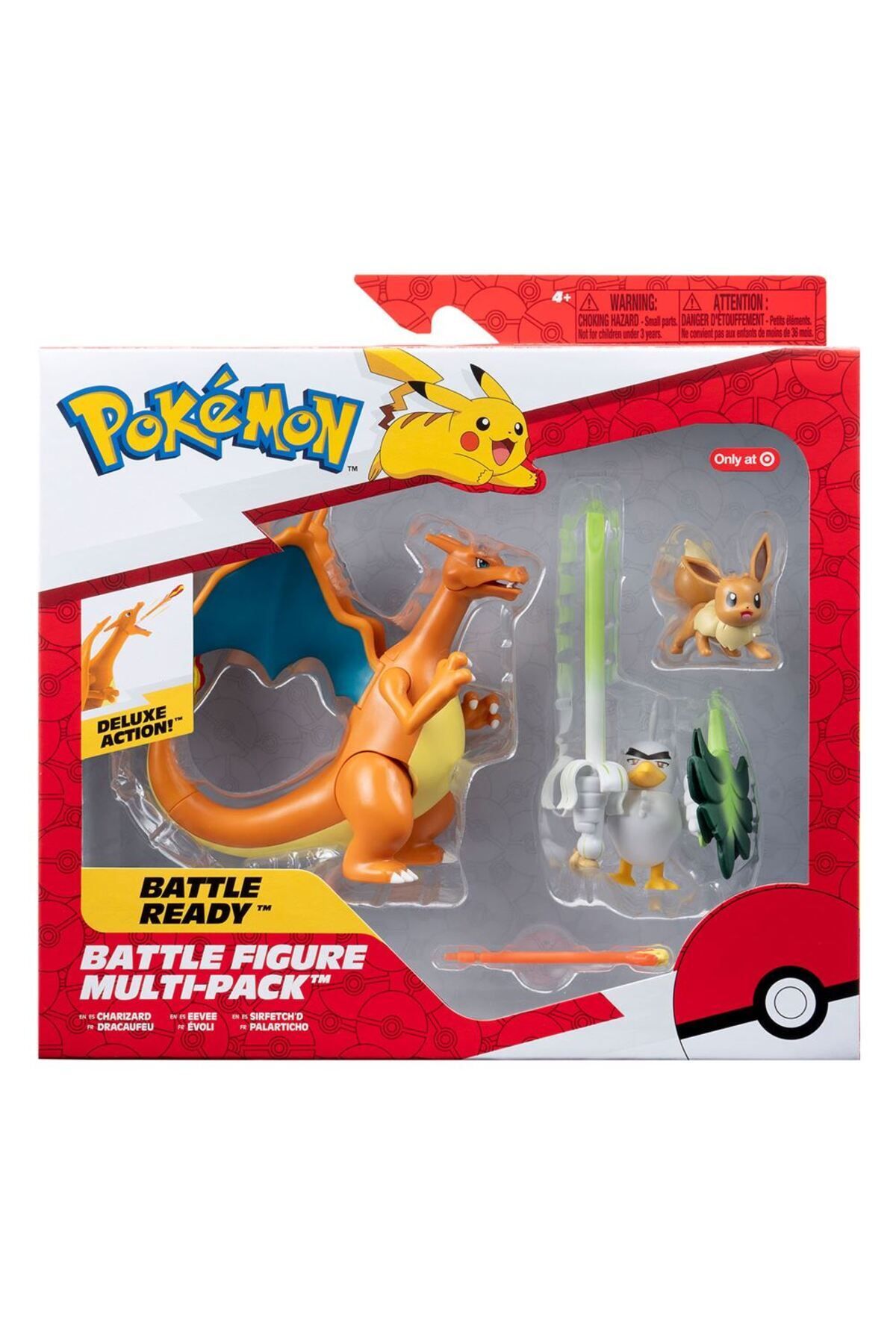 SECTOYS Pokemon Battle Aksiyon Figür Ve Figür 3'lü Set Pokemon Charızard Eevee Sırfetchd Figürleri