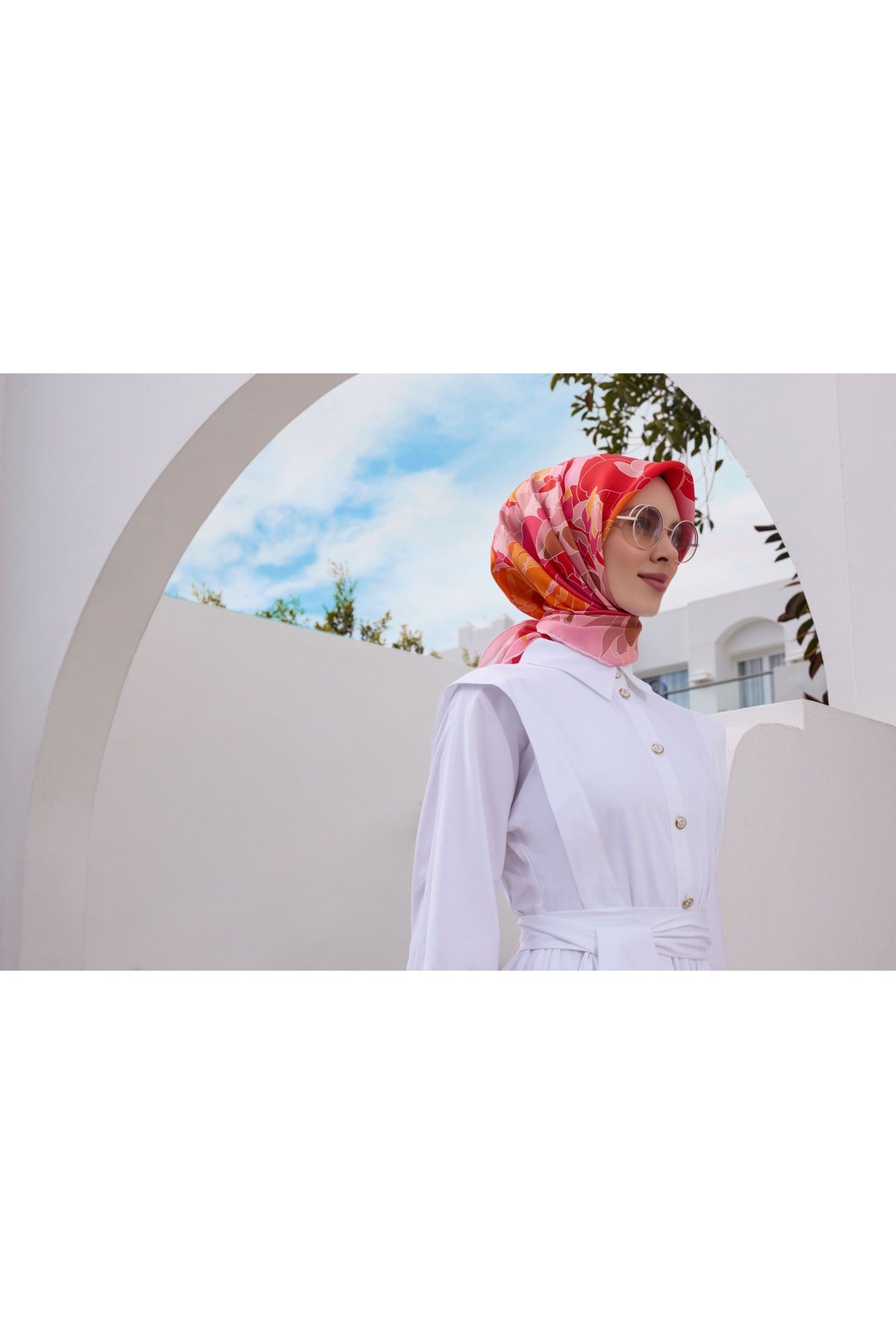Belli Twill İpek Eşarp Pembe