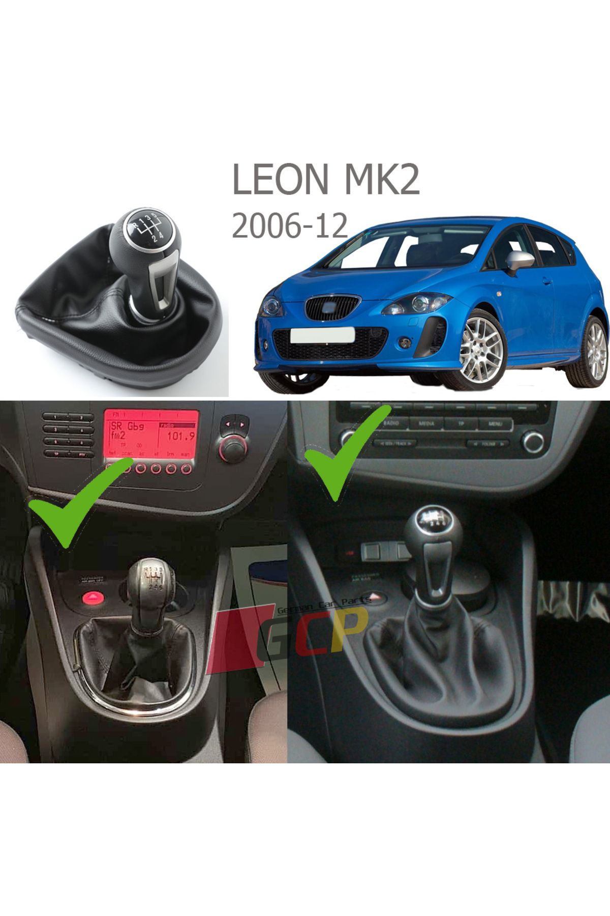 GCP German Car Parts-Seat Leon Mk2 Gear Shift Knob (5 Forward) 2