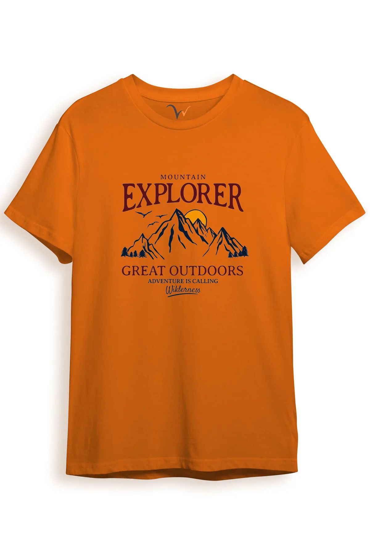 joyyfashion Mountain Explorer Dağcı Gezgin-Araştırmacı Regular Fit %100 Pamuk Bisiklet Yaka T-shirt