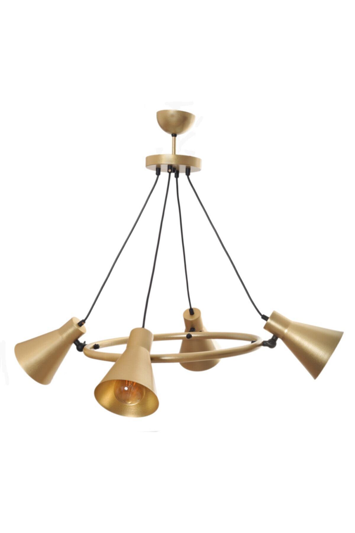 Wind 4-Living Room - Kitchen - Cafe Retro Rustic Articulated Gold Metal Chandelier