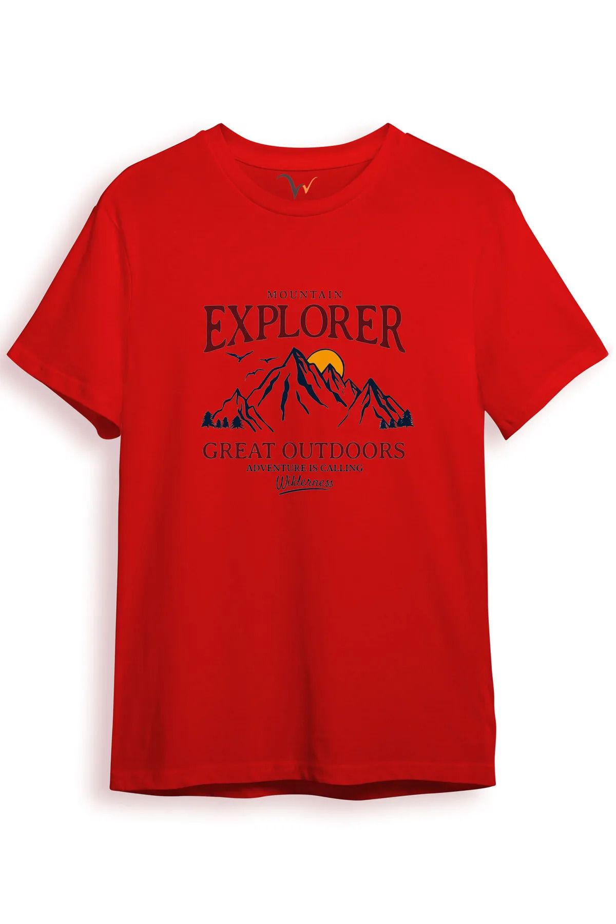 joyyfashion Mountain Explorer Dağcı Gezgin-Araştırmacı Regular Fit %100 Pamuk Bisiklet Yaka T-shirt