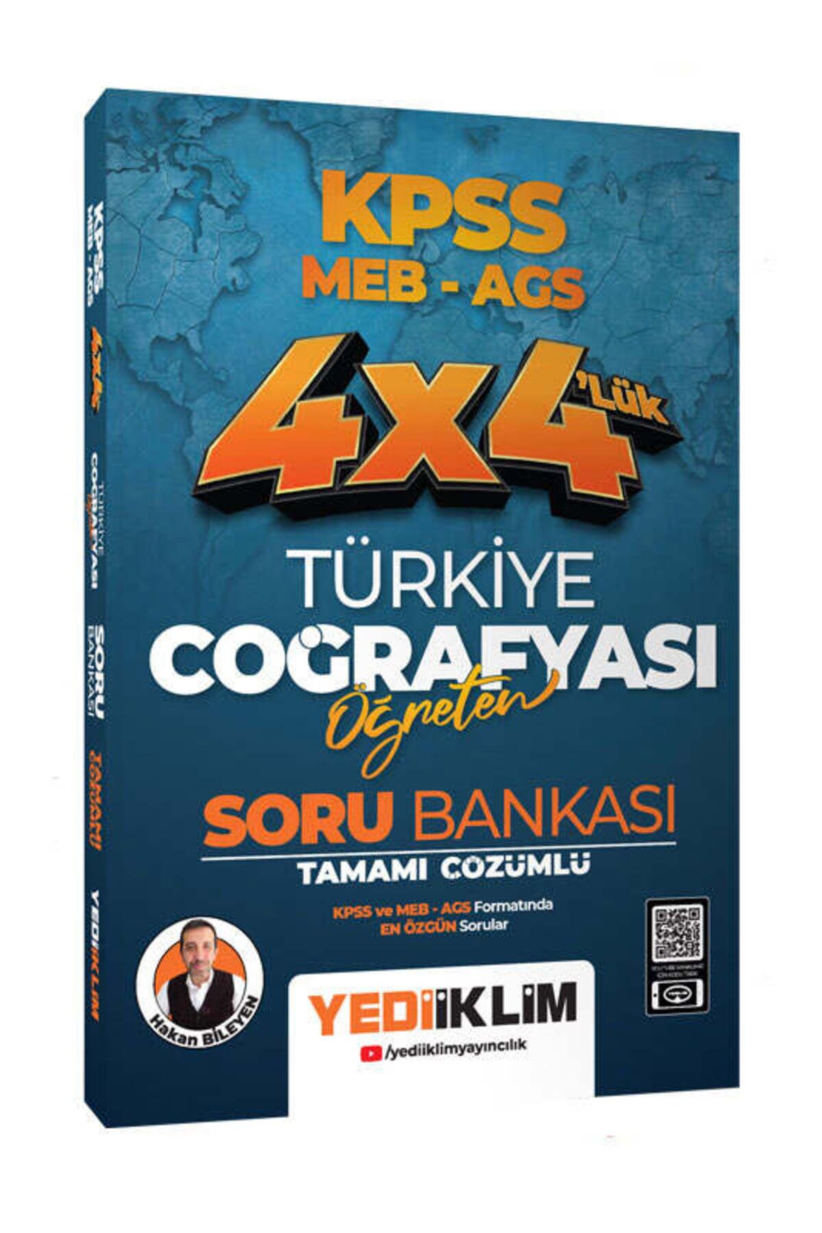 Yediiklim Yayınları Yediiklim 2025 KPSS MEB AGS 4x4 Öğreten Türkiye Coğrafyası Tamamı Çözümlü Soru Bankası