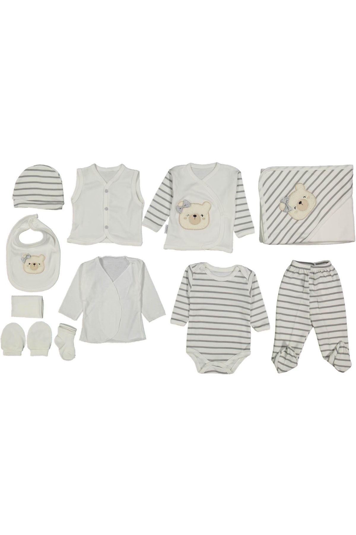 bebitomkids Erkek Çizgili 11 Parça Hastane Çıkışı