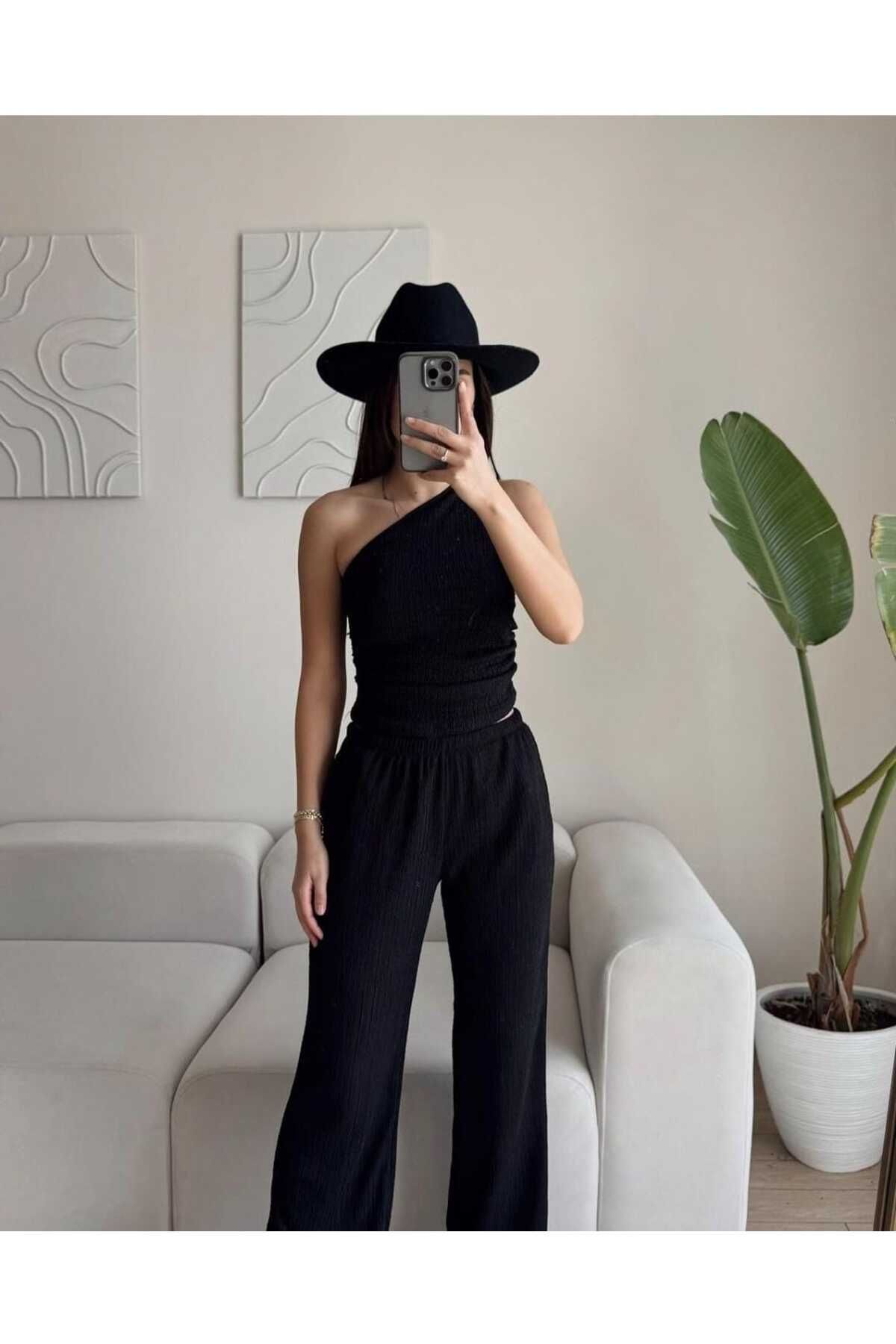 Zirova Fashion Gofre yarım kol alt üst