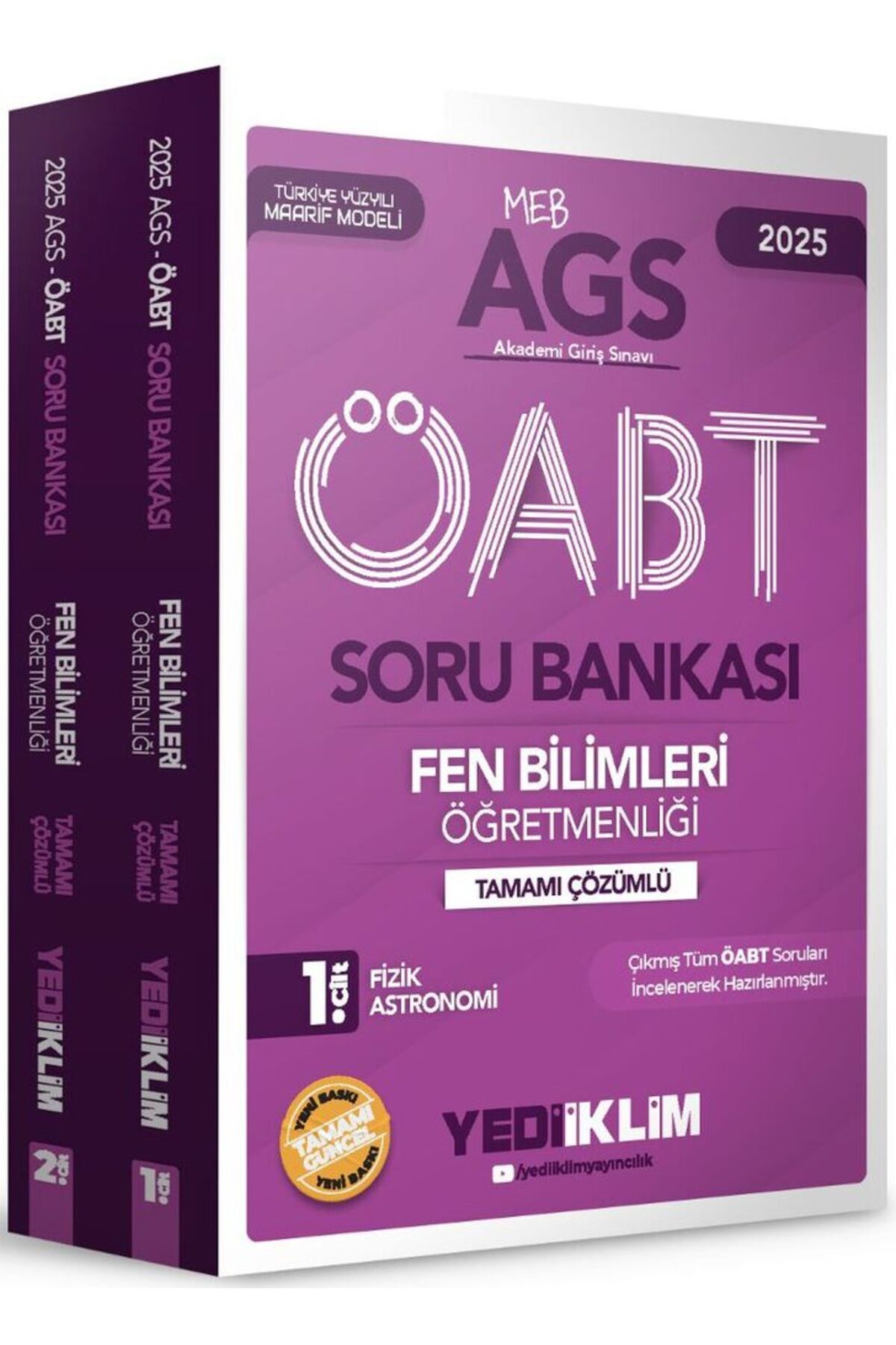 Yediiklim Yayınları Yediiklim 2025 MEBS AGS ÖABT Fen Bilimleri Öğretmenliği Tamamı Çözümlü Soru Bankası 2 Cilt