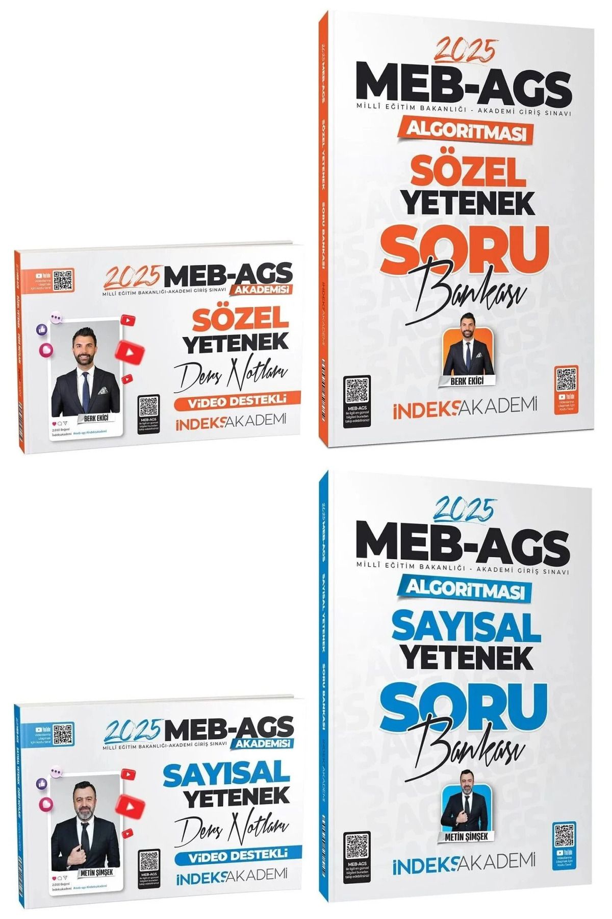 İndeks Akademi İndeks 2025 MEB-AGSsi Sözel+Sayısal Yetenek Ders Notları +Soru 4 lü Set