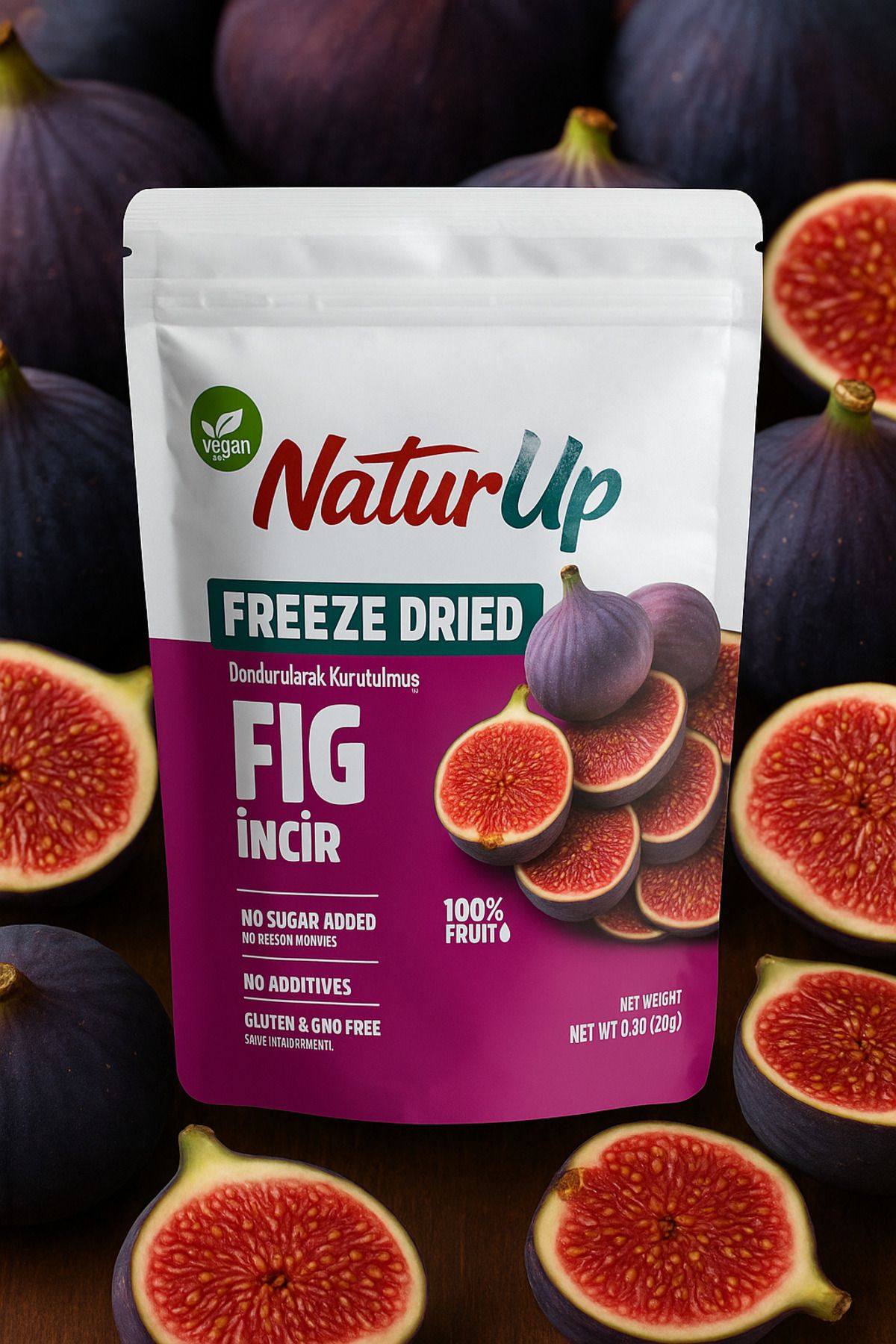 Natur Up İncir Kurusu - Dondurularak Kurutulmuş - Freeze Dried Fig 20g