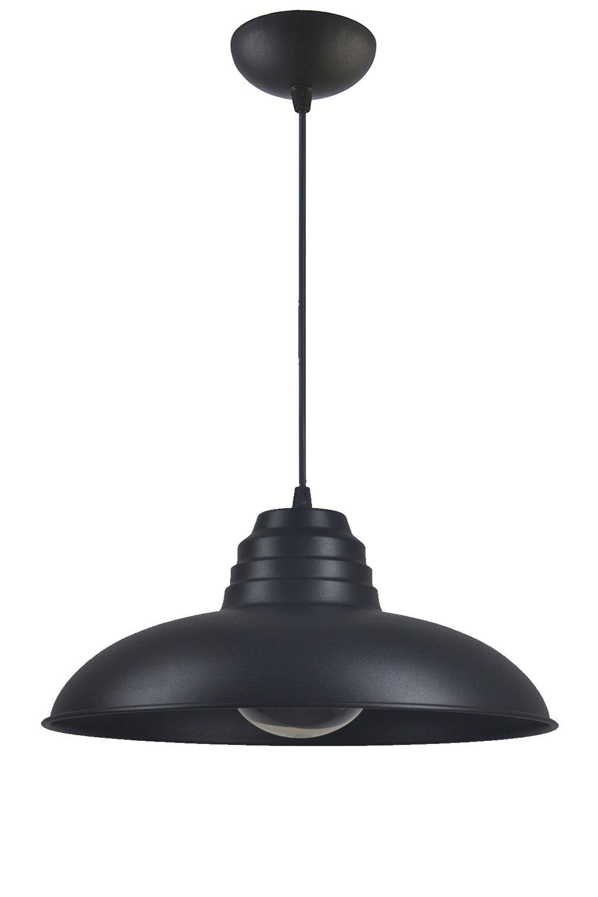 Sydney Retro Lounge - Kitchen - Cafe Rustic Metal Cafe-kitchen Black Pendant Single Chandelier